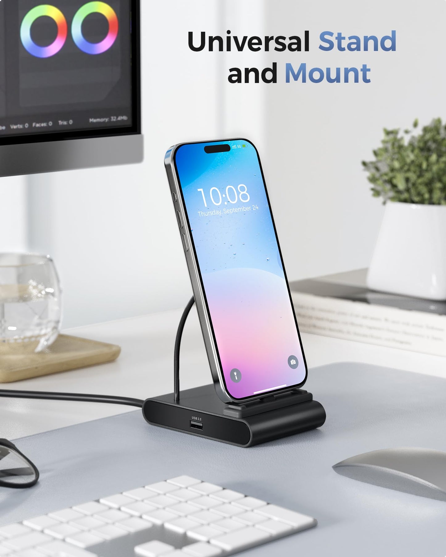 Cable Matters 5 en 1 iPhone 16/15 USB C Hub HDMI 4K@60Hz, estación de acoplamiento para iPad con Gigabit Ethernet, puerto USB-A 3.2, PD de 100W, soporte USB C Hub para iPhone 16/15 Pro Max, iPad Pro,