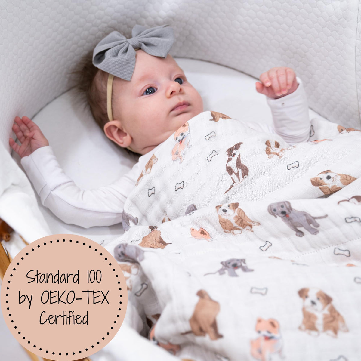 LollyBanks - Manta de edredón para bebé, 100 % algodón de muselina para niños y niñas, tamaño grande de 47 x 47 pulgadas, 6 capas suave y transpirable, manta de cuna duradera, esencial para recién