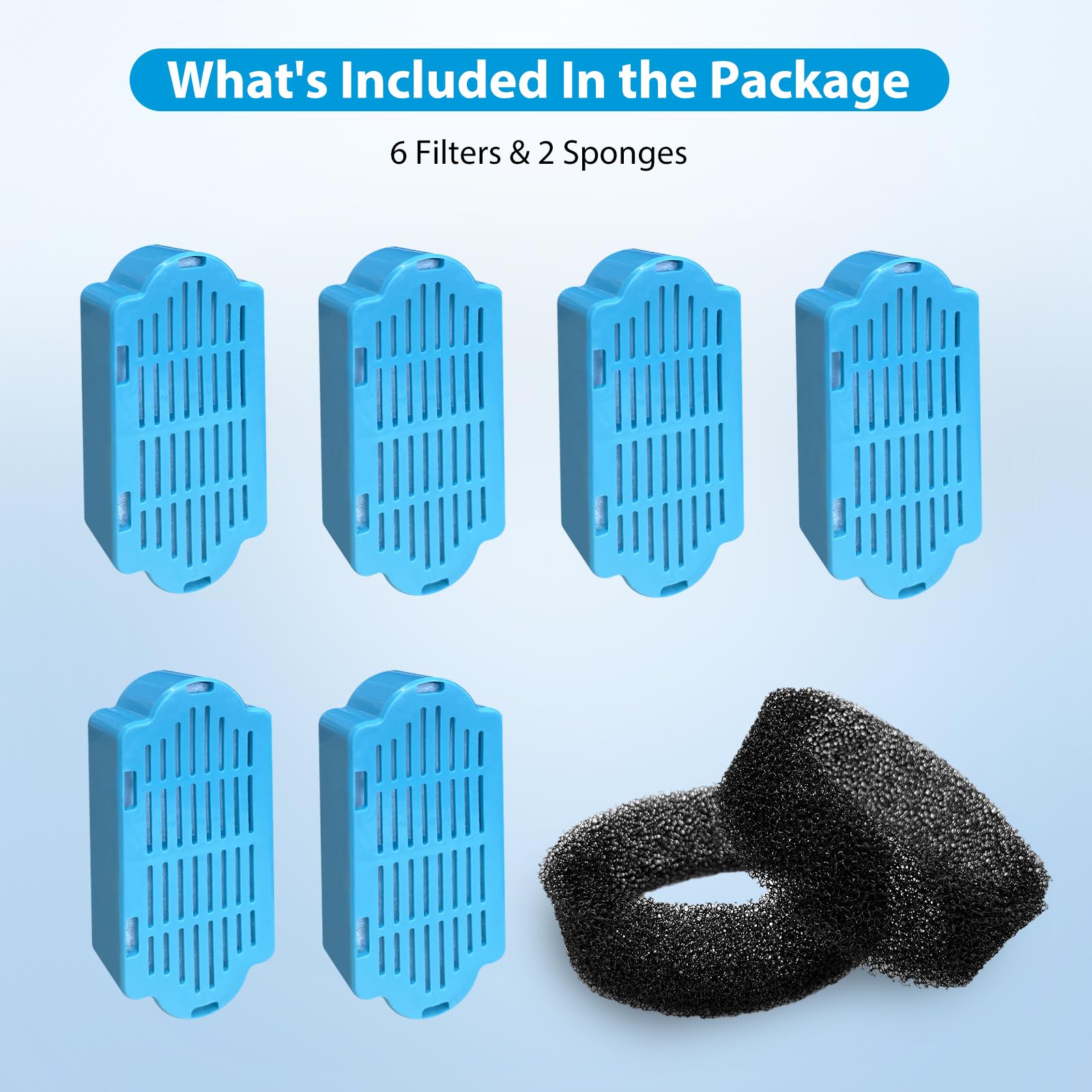 FWMB - Filtros de fuente de agua para gatos, fuente de agua para mascotas, filtro de repuesto para fuente de agua ajustable de flujo de agua para gatos de 120 oz/3.2 l y 148 oz/4.0 l