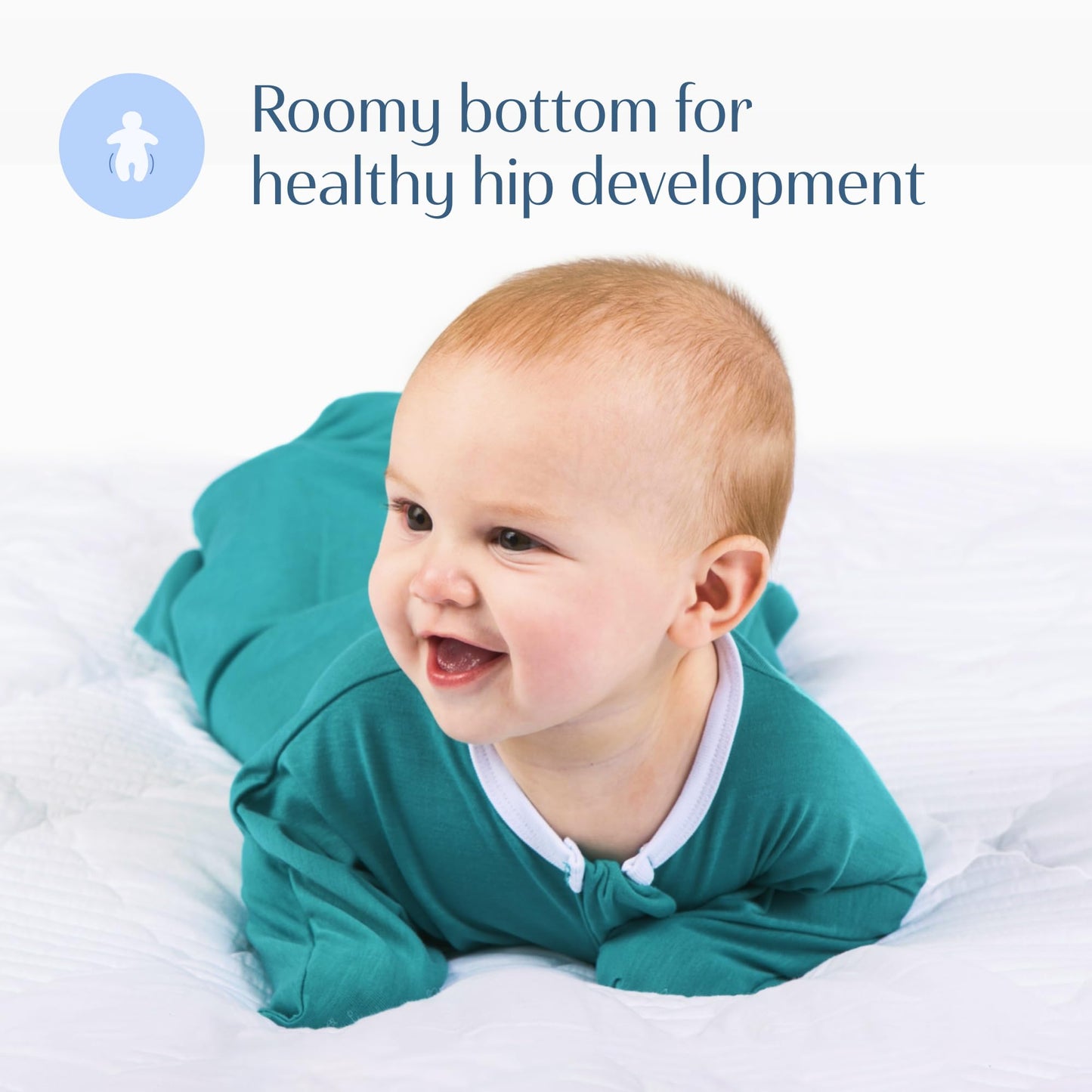 SleepingBaby Zipadee-Zip Transition Swaddle - Manta para bebé con cremallera para envolver con comodidad - Manta portátil espaciosa para cambios de pañal fáciles - Azul teja clásico, X-Pequeño (3-6