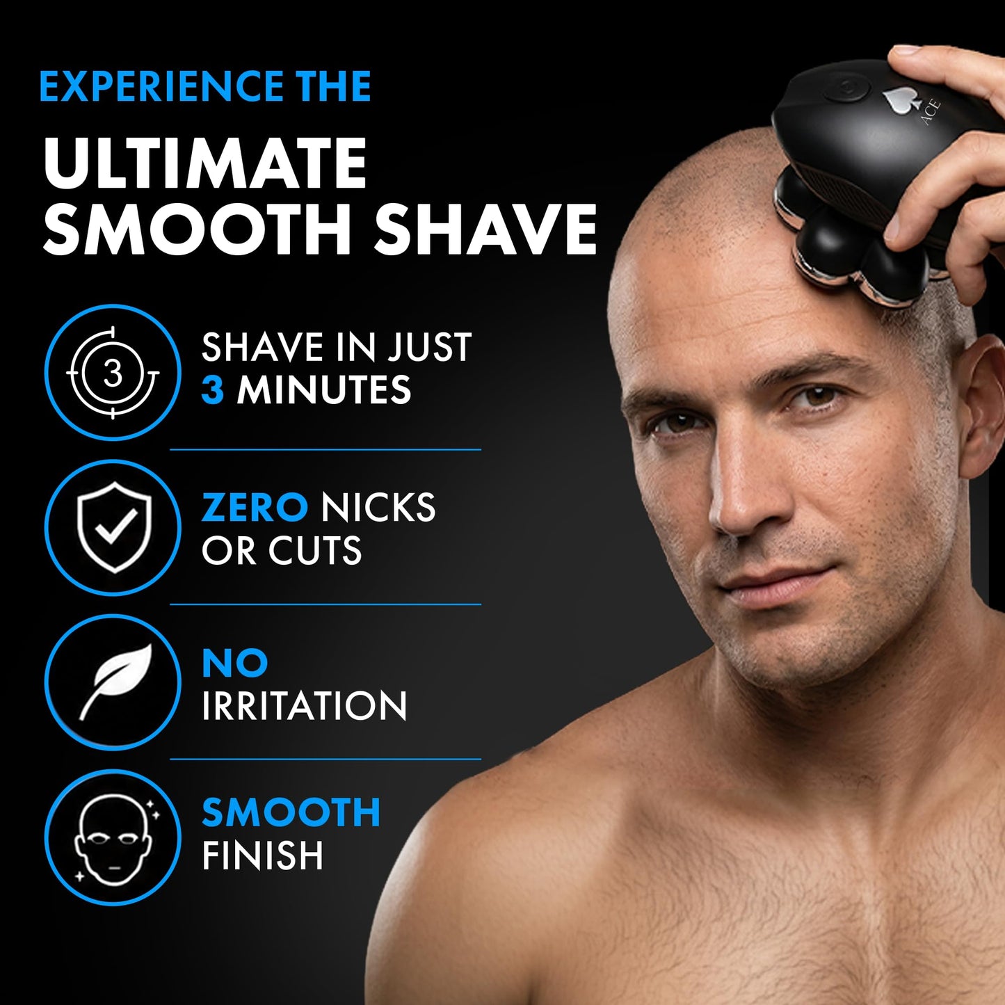 StyleCraft Ace 7X - Afeitadora rotativa de cabeza calva, maquinilla de afeitar eléctrica inalámbrica para hombres, afeitadora de lámina ultra cerrada, recargable por USB