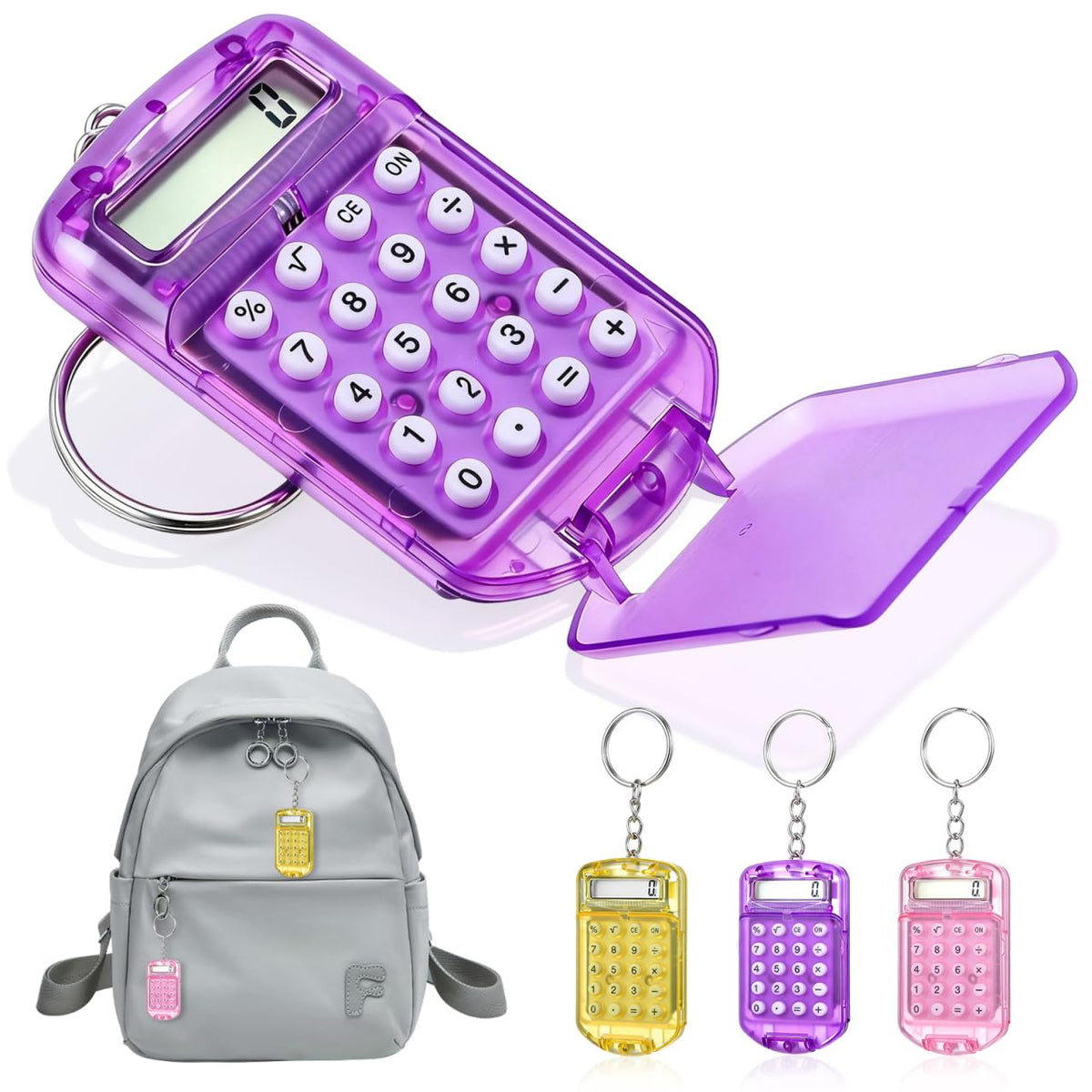Calculadora de Bolsillo NUOBESTY Portátil Electrónica para Niños y Estudiantes 3 Piezas Color al Azar