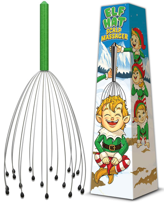 Masajeador de Piel Cabelludo Elf Hat Masajeador de Cabeza de 20 Puntas para Hombre, Mujer y Adolescente