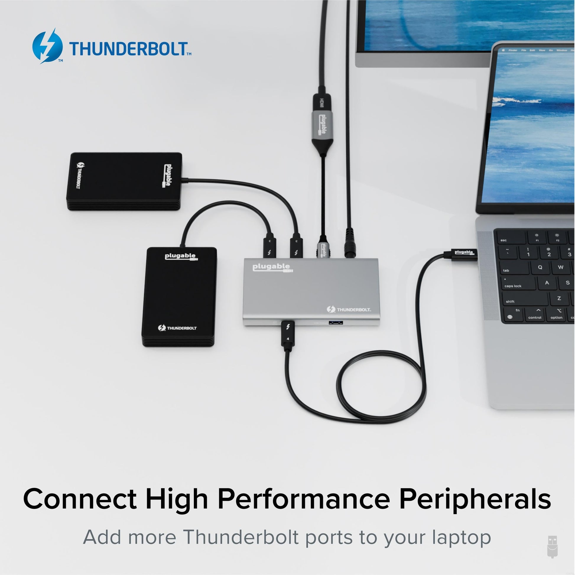 Concentrador USB4 Plugable Negro con Carga de 60 W para Pantalla única 8K o Doble 4K Compatible con Thunderbolt 4 Mac y Windows