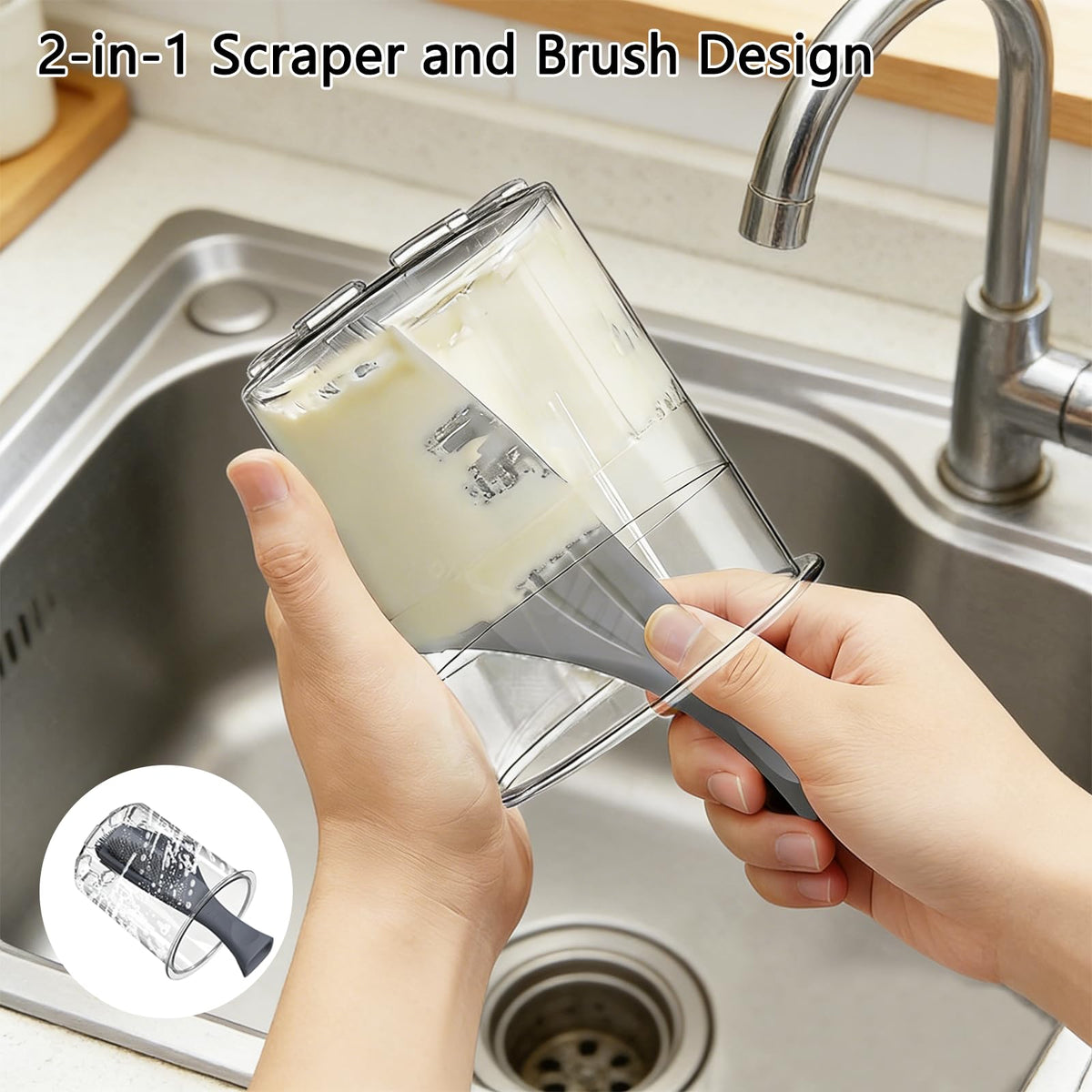 cepillo para polvo de limpieza para tazas de helado Ninja Creami (gris)