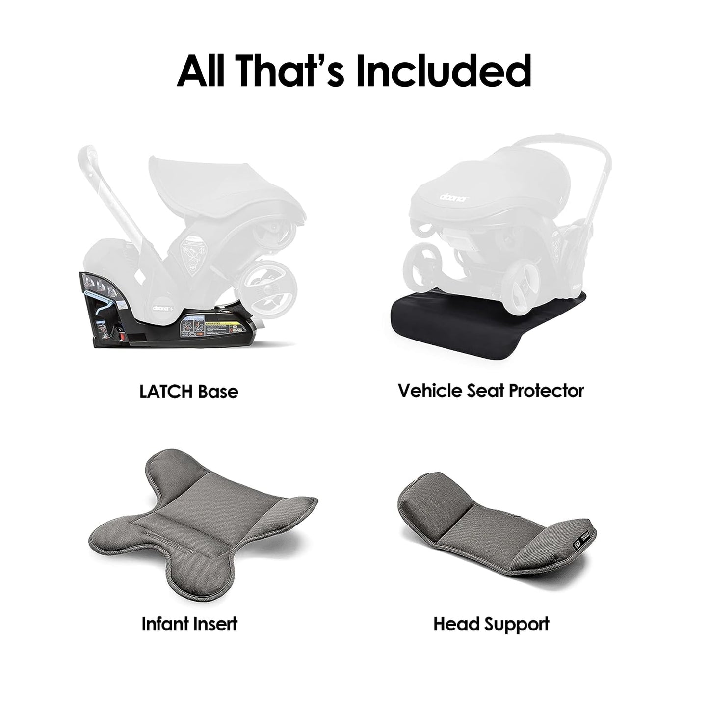 Asiento de Auto Infantil Doona Nitro Negro con Base y Transformación Rápida a Carriola