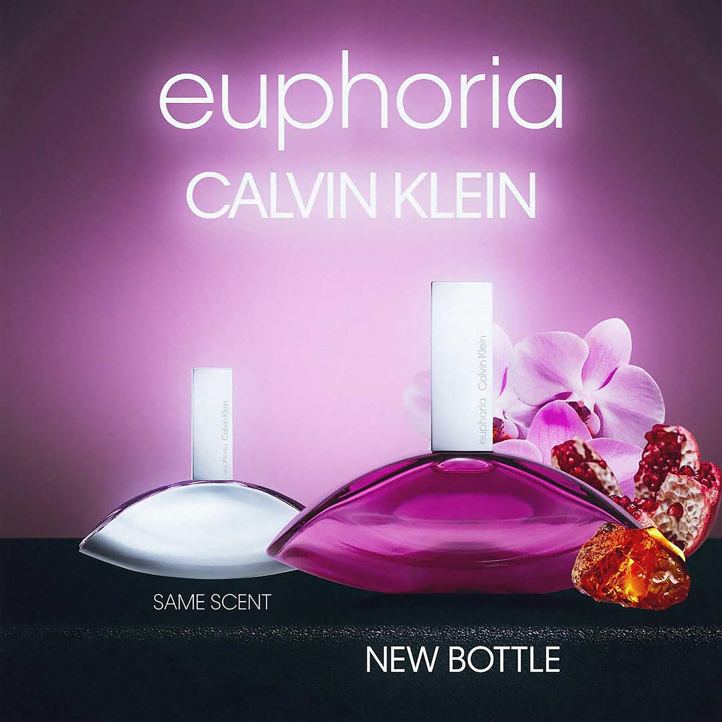 CALVIN KLEIN - Euphoria Eau de Parfum Mujer 100 ml, Fragancia Oriental Floral, Notas de Granada y Orquídea Negra, Perfume Sensual y Sofisticado, Aroma Intenso y Duradero, Colonia Original