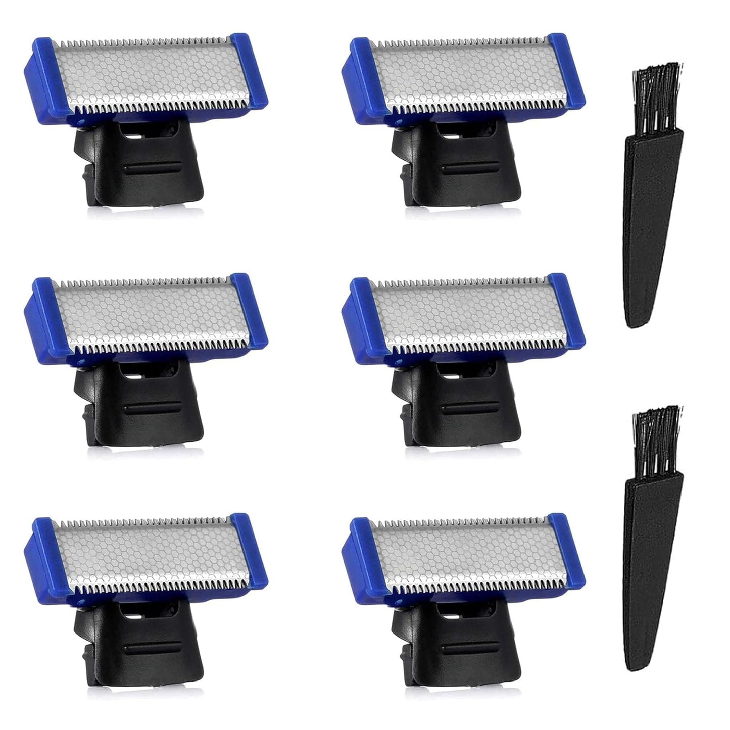 Cabezal de repuesto compatible con Micro Touches Solo Trimmer Cabezal de corte Solo Hybrid Shaver Cuchillas de repuesto Incluye 2 cepillos de limpieza (6 piezas)