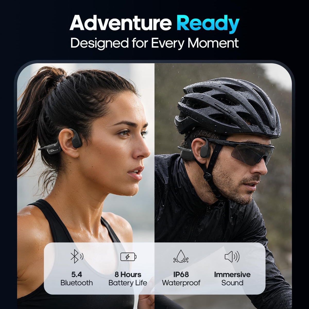 Auriculares de Natación MkMallard Impermeables Bluetooth IP68 Oído Abierto y MP3 de 32 GB