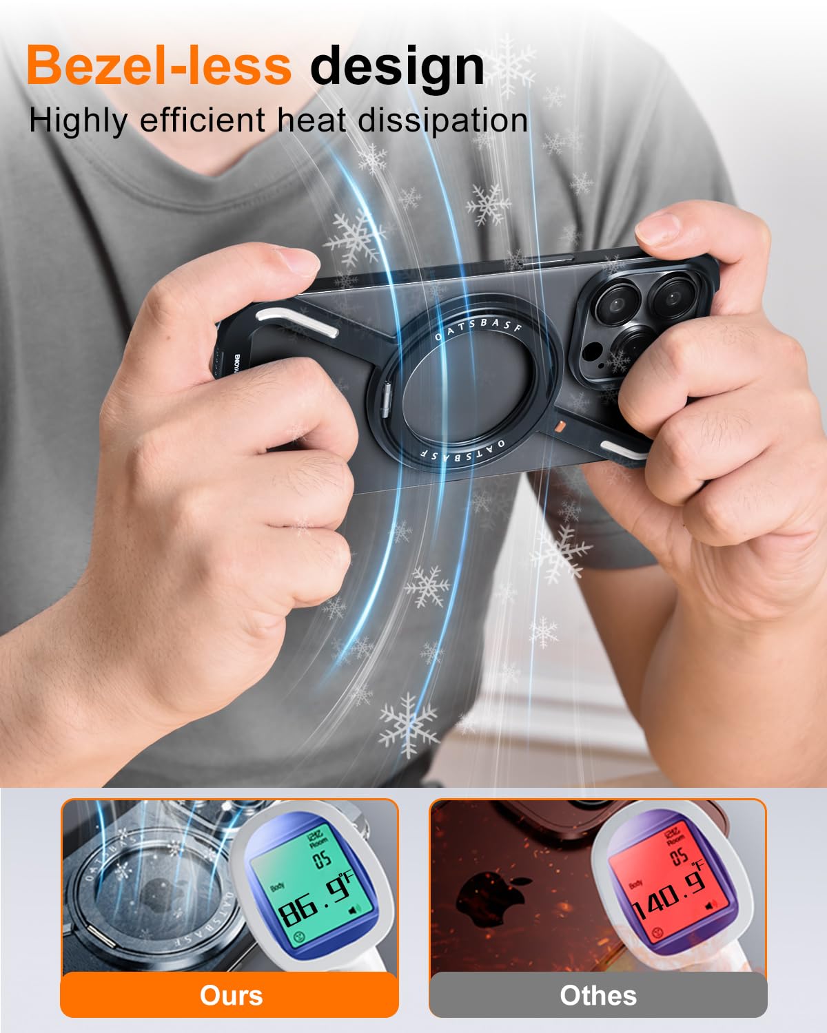 Funda para iPhone 14 Pro OGRANEE Z Negro Soporte Magnético Giratorio 360° Ultrafina y Dura