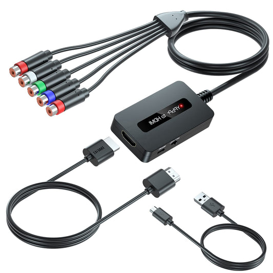 Cable Convertidor Componente a HDMI - Compatible con PS2/NGC/Wii/Xbox - 1080P YPbPr a HDMI