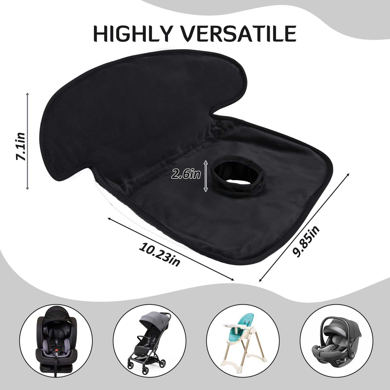 INFANZIA - Asiento seco, protector de asiento de coche, impermeable, forro de asiento de coche, para entrenamiento para bebés, bebés y bebés, almohadilla para sillas de coche, cochecitos (negro, 1