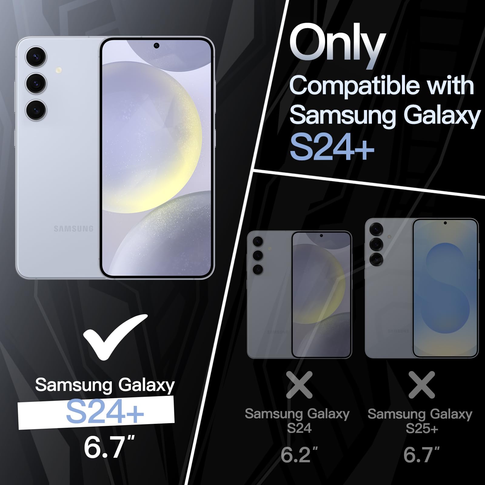 JETech Slim Ajuste Funda para Samsung Galaxy S24+ / S24 Plus 5G, Protección Completa Lente Cámara, Carcasa Protectora TPU Suave Delgada con Acabado Mate, Antigolpes (Azul Zafiro)