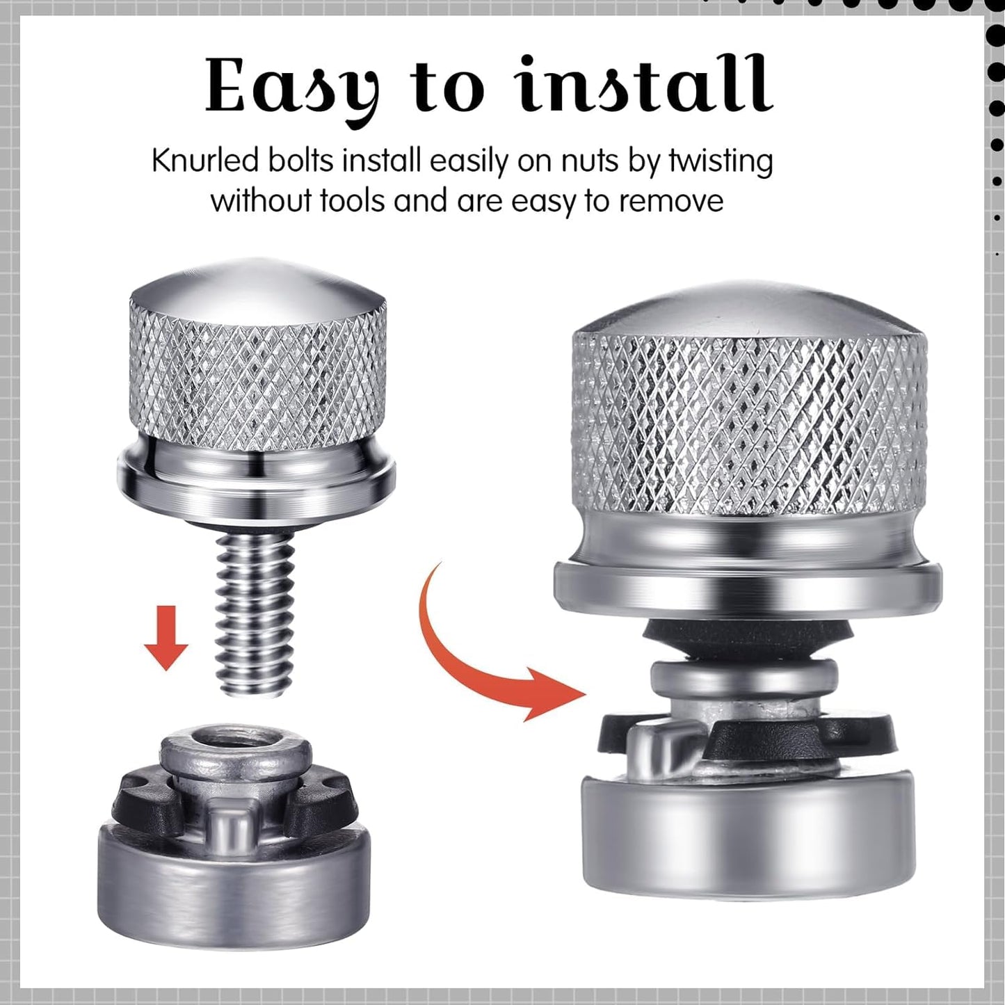 Juego de 2 Tuercas WADY Plata Compatible con Harley-Davidson Sportster y Softail Touring Dyna