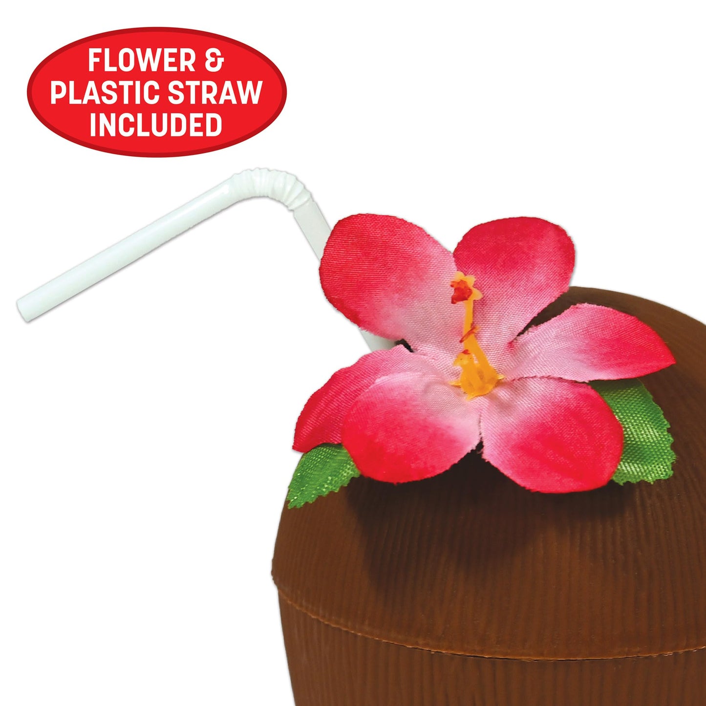Beistle 50836 Plastic Coconut Cup, Brown