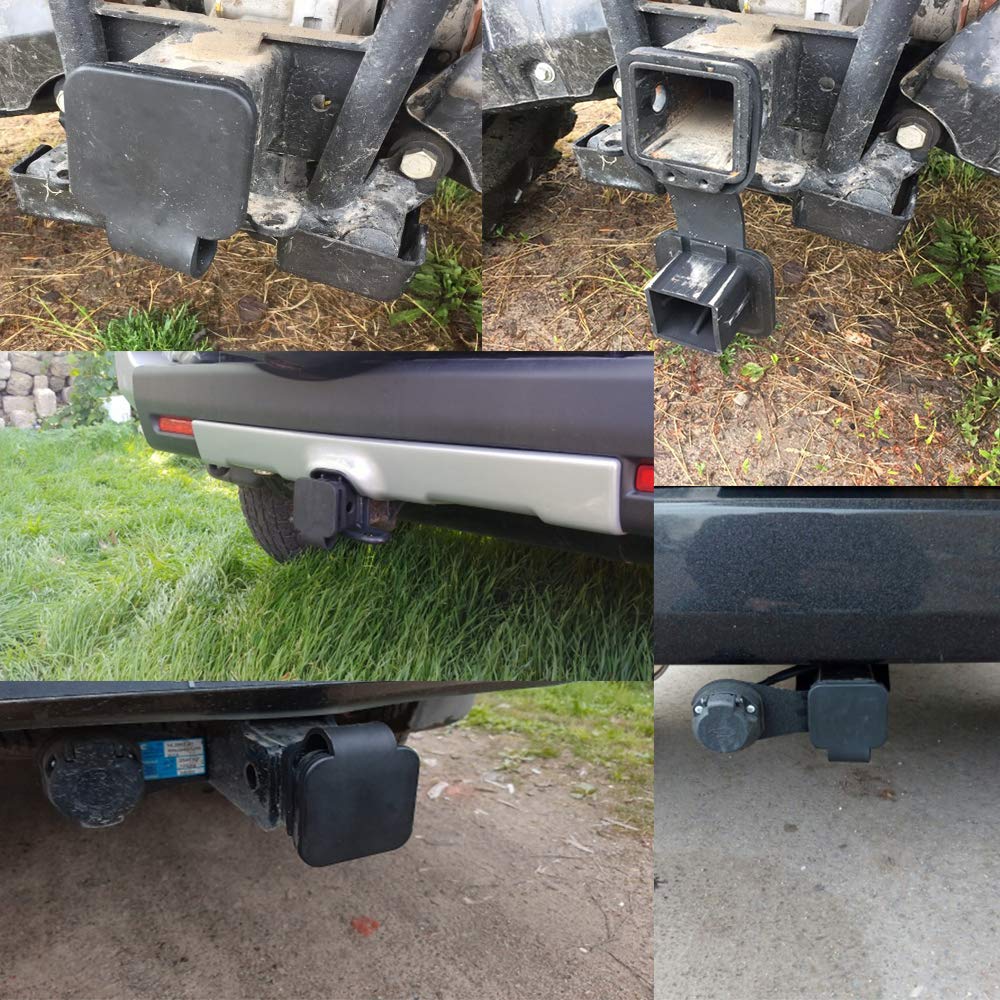 2 piezas de 2 pulgadas de remolque cubierta de enganche de goma resistente, receptor de remolque, receptor, tapa de inserción de 2 pulgadas, receptores compatibles con clase 3 4 5 GMC Toyota Ford Jeep Dodge Nissan Mercedes Benz BMW Polaris ATV UTV