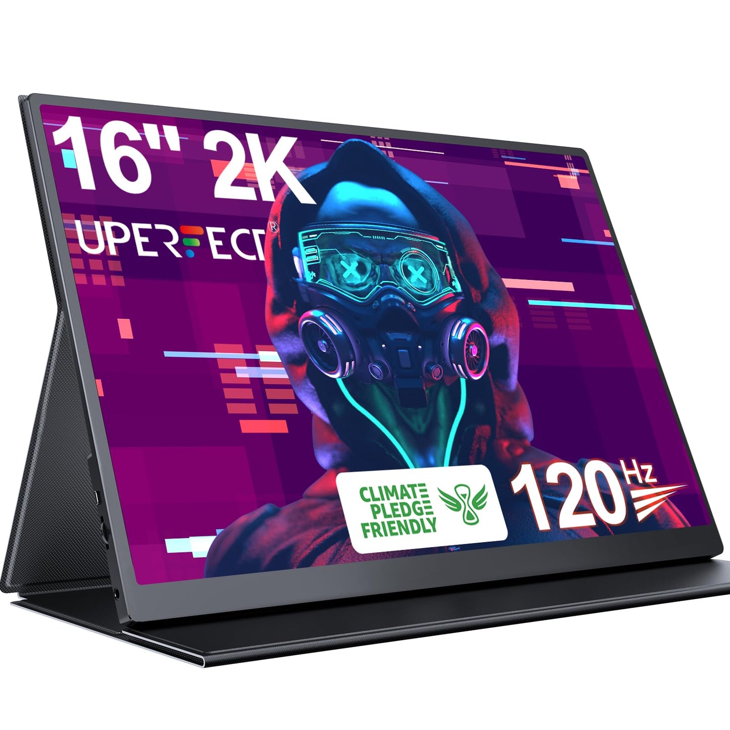 Monitor Portátil UPERFECT Mate 2K 120Hz para Juegos de 16 Pulgadas con HDR FreeSync y Cuidado de los Ojos