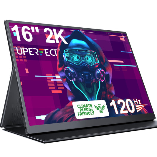 Monitor Portátil UPERFECT Mate 2K 120Hz para Juegos de 16 Pulgadas con HDR FreeSync y Cuidado de los Ojos