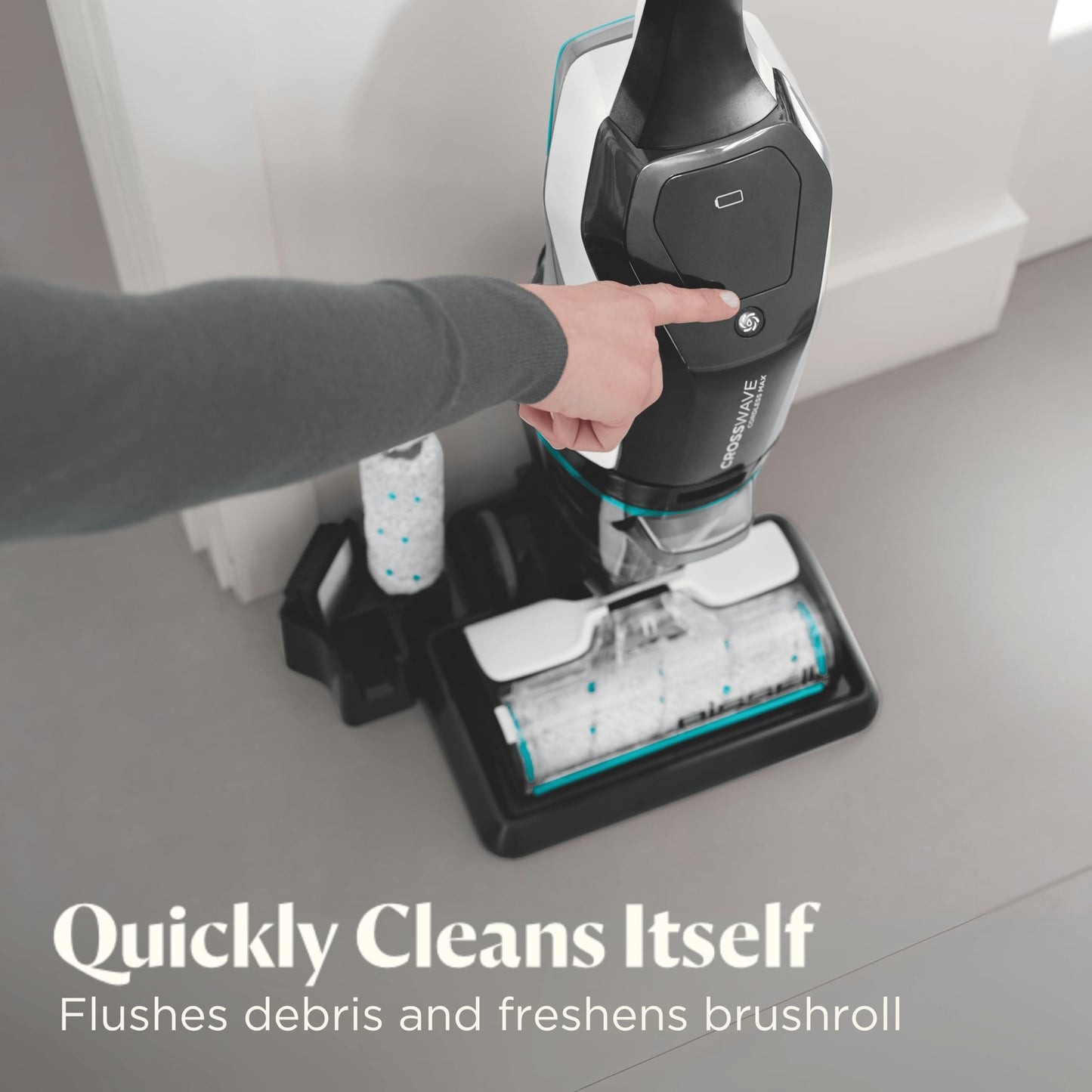 Bissell CrossWave 2554A - Aspiradora y fregona inalámbrica para Suelos Duros y alfombras de área, Color Negro, 2554A