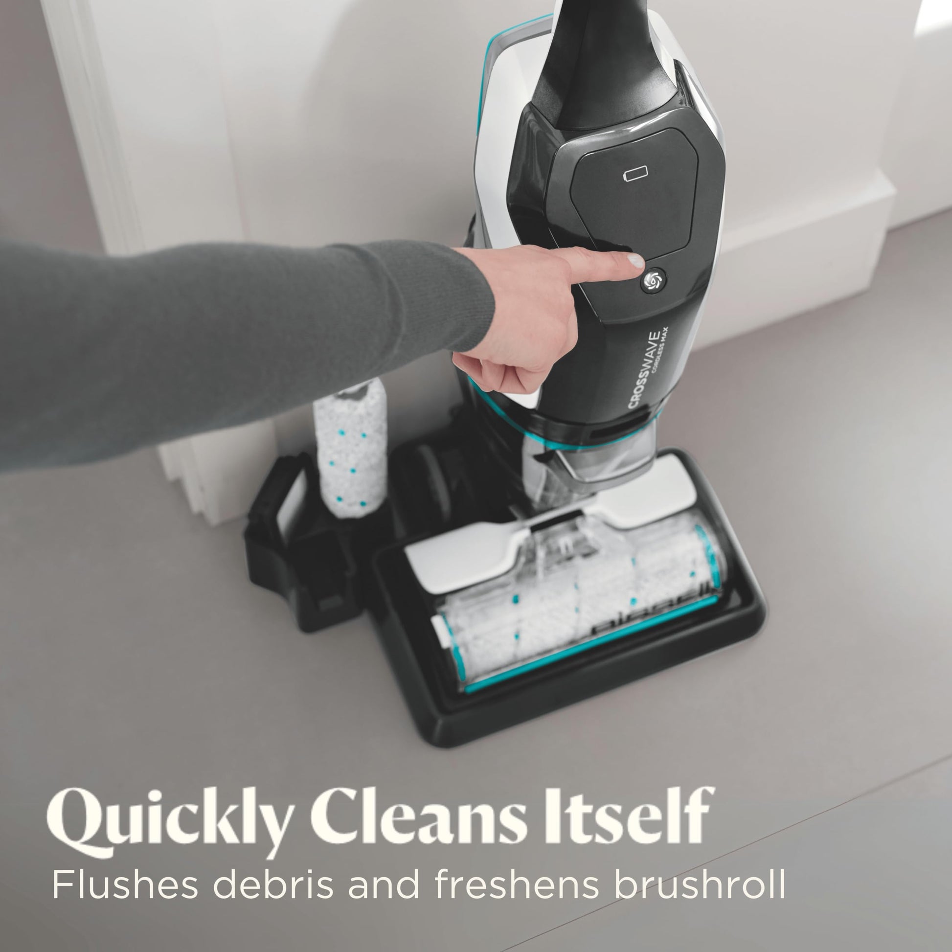 Bissell CrossWave 2554A - Aspiradora y fregona inalámbrica para Suelos Duros y alfombras de área, Color Negro, 2554A