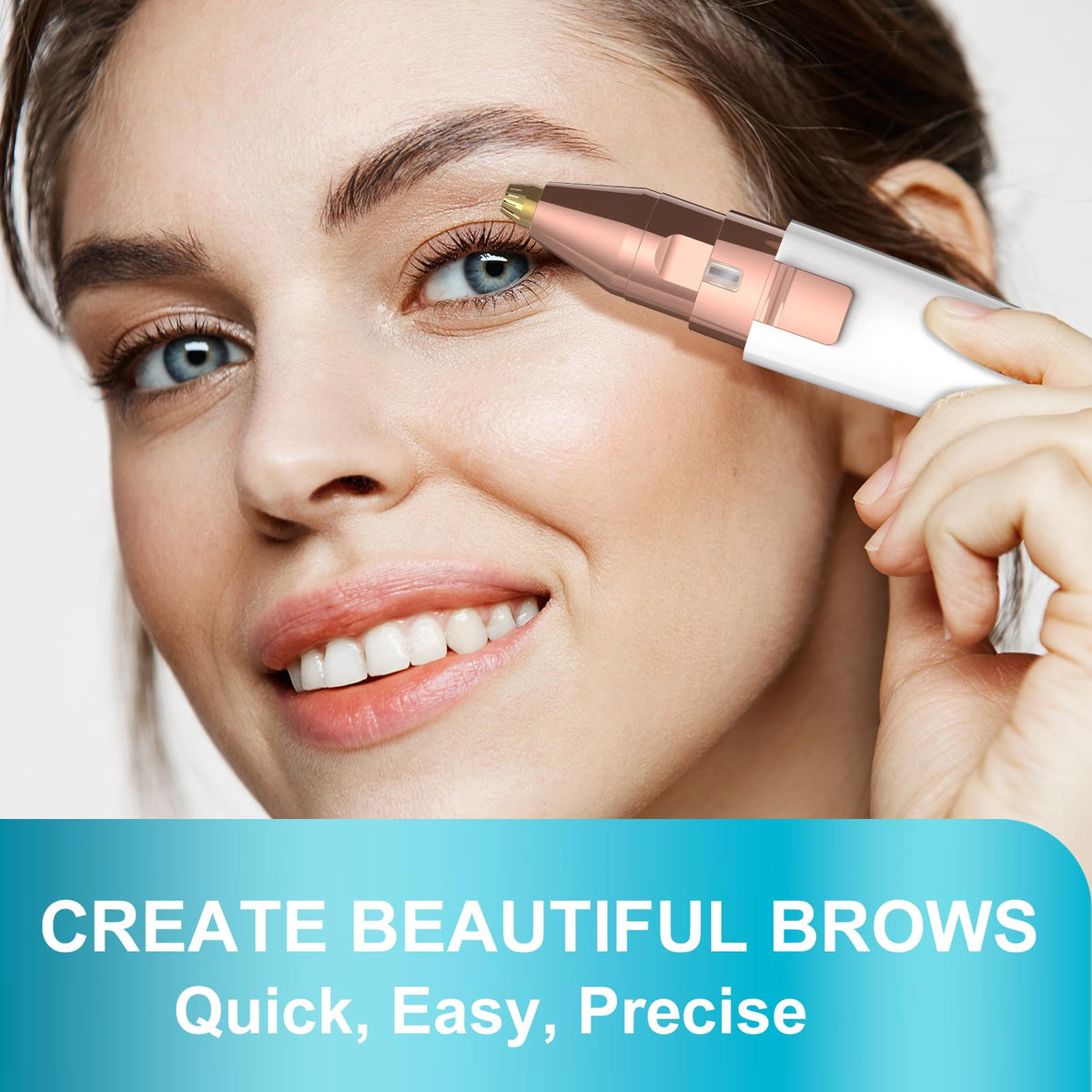Cortadora de cejas, depilación facial para mujeres, kit de afeitar de cejas recargable 2 en 1, dispositivo de depilación sin dolor, dispositivo de depilación para cejas, pelusa de melocotón, labios, brazos, piernas con luz (oro rosa)