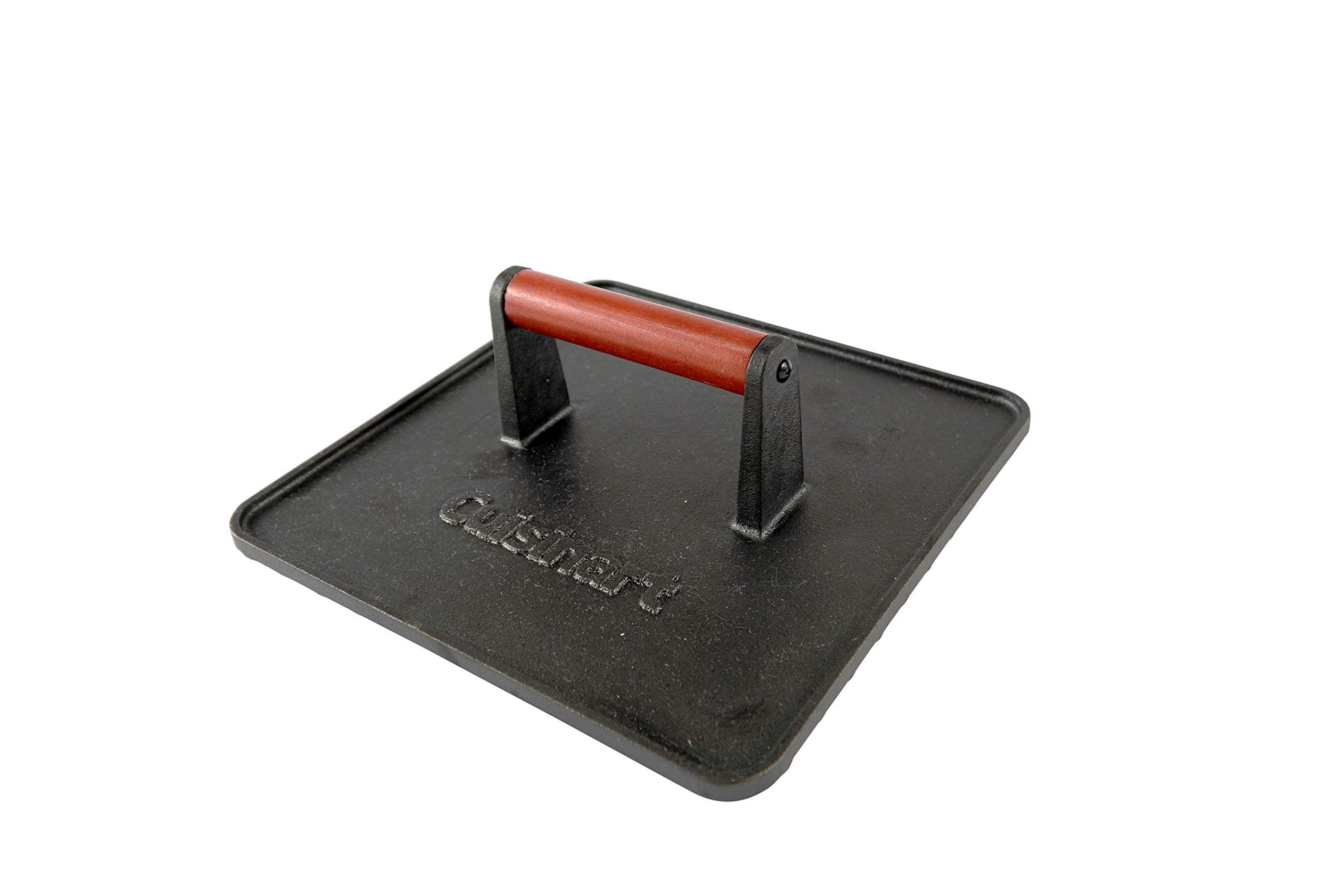 Cuisinart - Prensa para Parrilla de Hierro Fundido, 10 x 10 Pulgadas, Resistente Antiadherente para Hamburguesas con Mango de Madera, Accesorio Perfecto para Parrilla, paninis y barbacoas