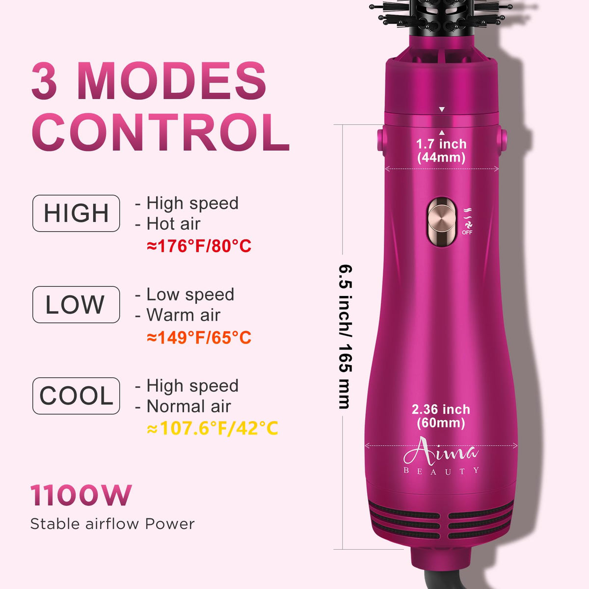 Cepillo 4 en 1 Aima Beauty Cerámica Aire Caliente