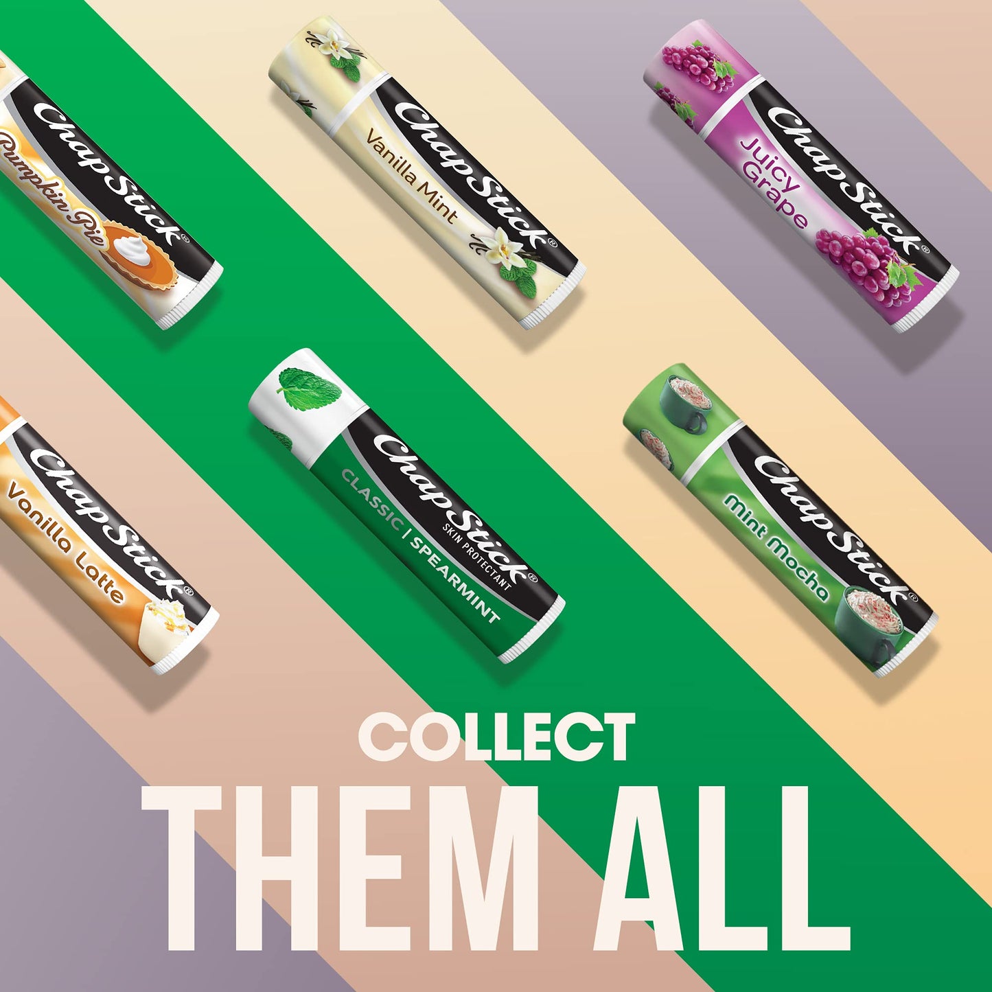 ChapStick Classic Spearmint - Tubos de bálsamo labial de menta verde ChapStick para el cuidado de los labios, 0.15 onzas