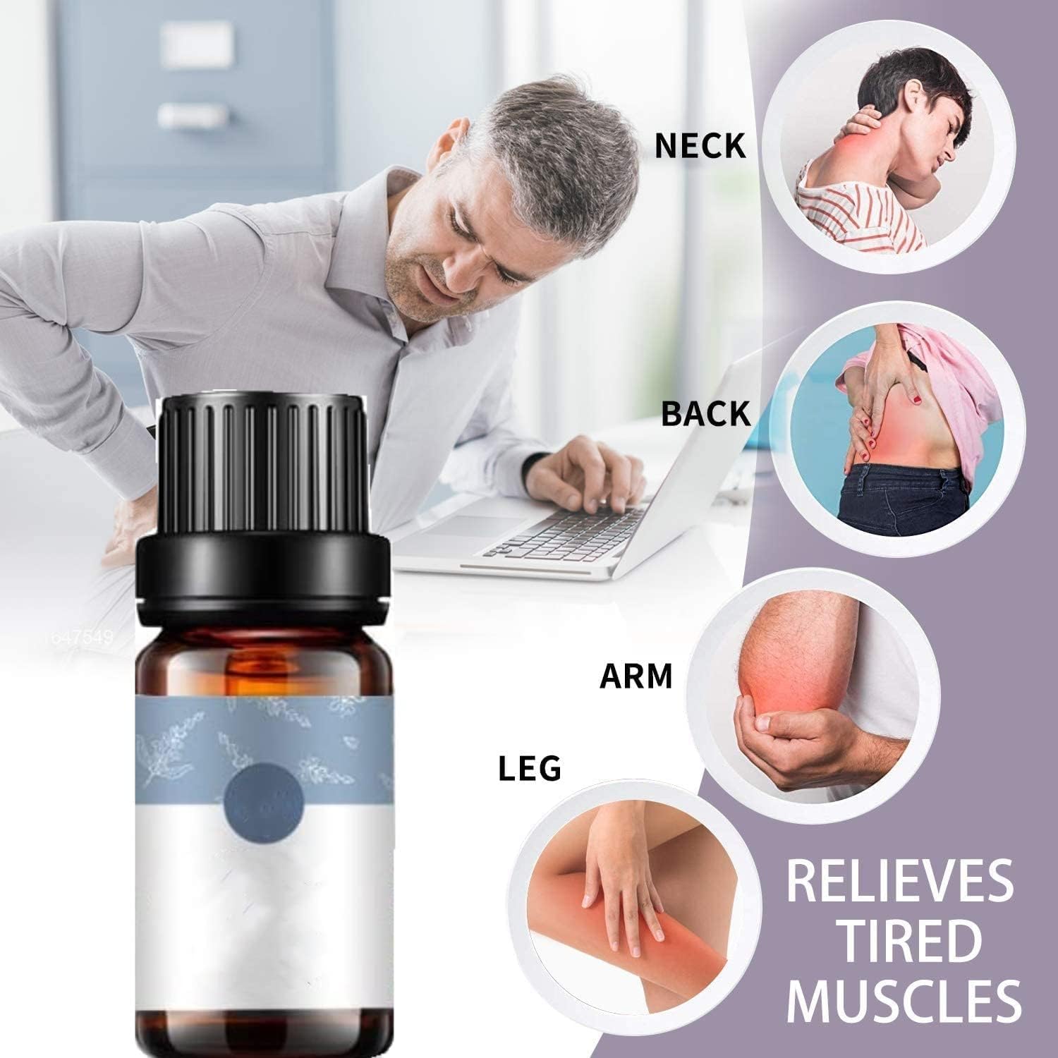 Set de 6 Aceites Esenciales Puros para Masaje Corporal: Cuidado de la Piel y Relajación Profunda - Productos Naturales para Terapia Corporal en Tienda Online de Belleza y Bienestar