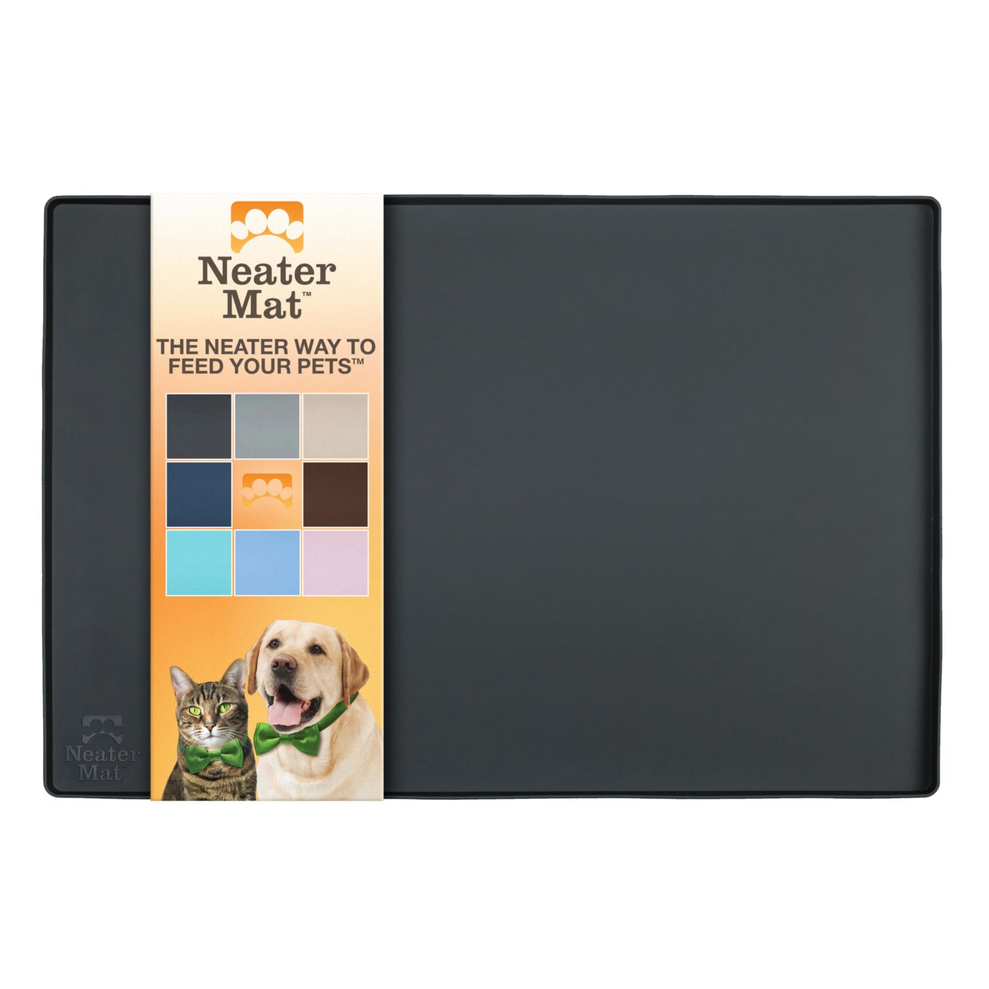 Tapete de Silicona Impermeable Neater Pet Brands Negro Medianoche para Cuencos de Mascotas
