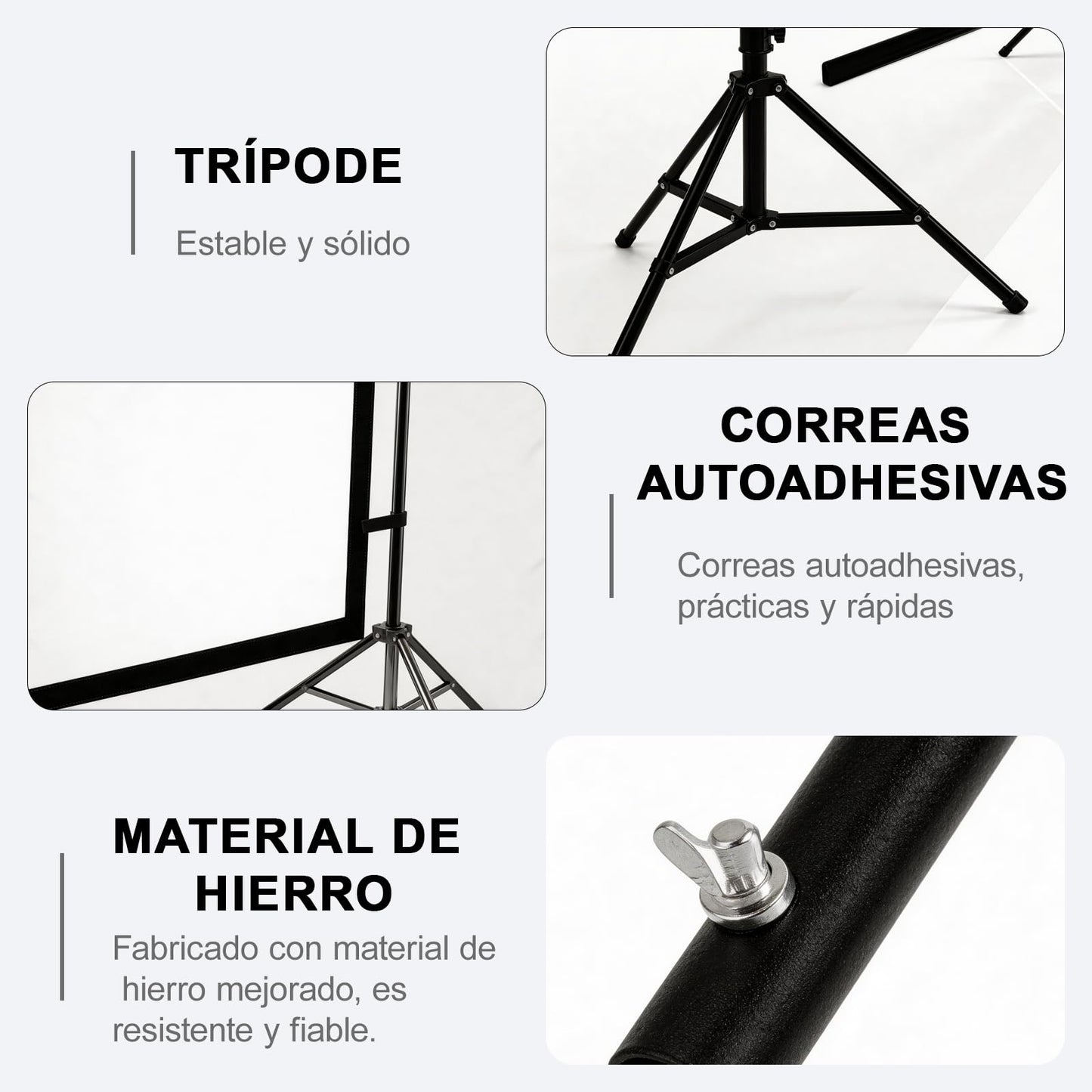 ZVXCABV Pantalla de Proyector Portátil de 100 Pulgadas, Pantalla de proyección con Soporte, 16：9, 4K HD Resistente a Las Arrugas Pantalla, Sistemas para Exteriores, Interiores y Cine en casa