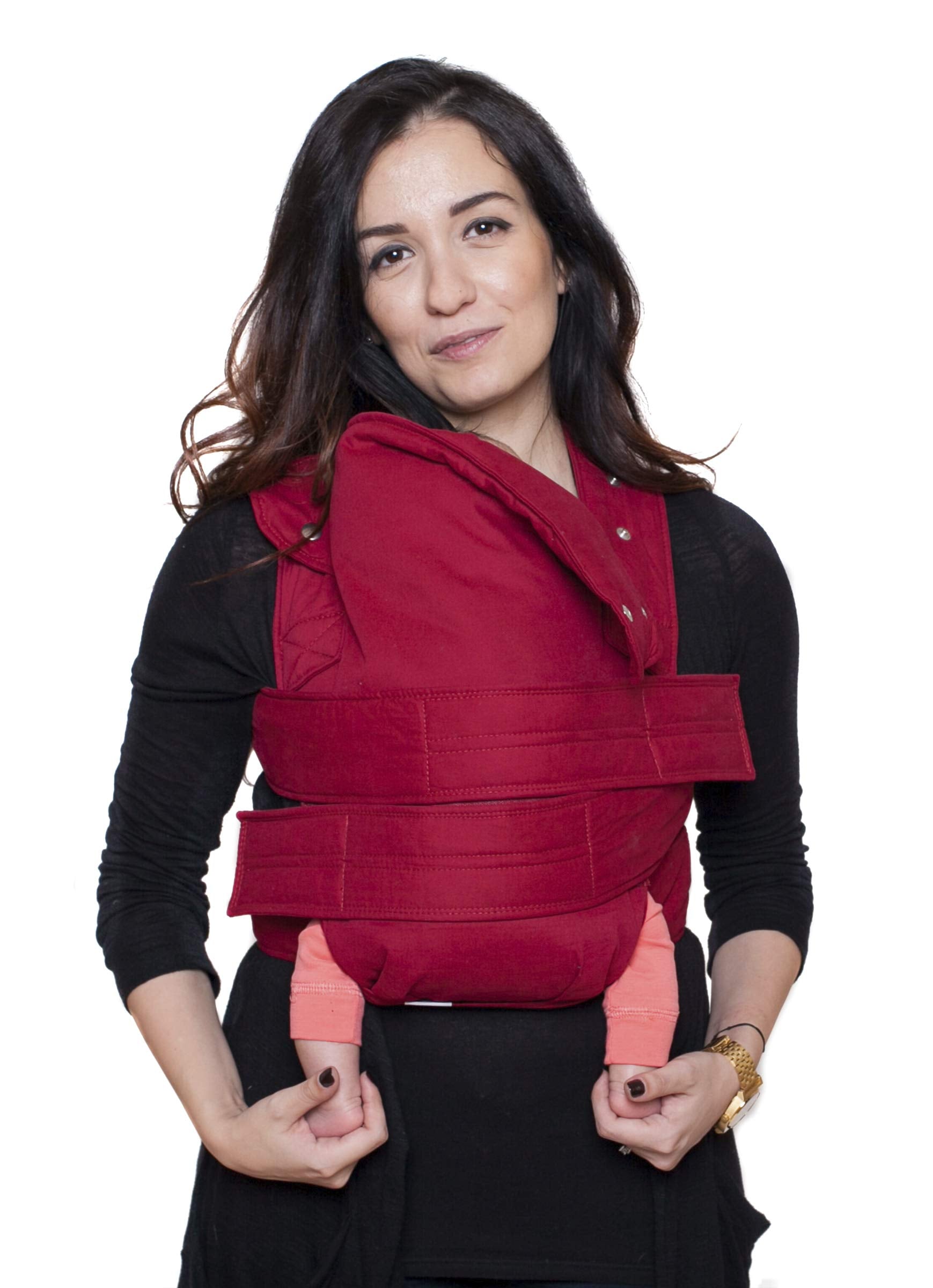 Portabebés Marsupi Rojo Ruby Ajustable Algodón Orgánico Talla SM 2 Posiciones para Recién Nacido