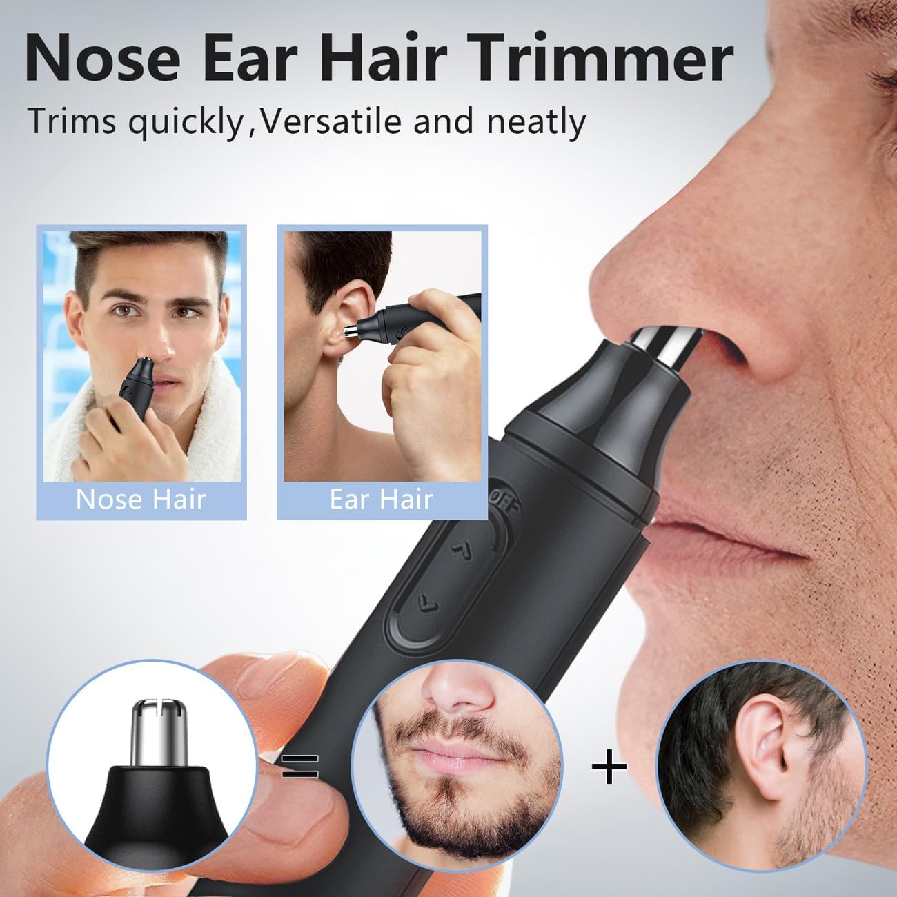 Sendowtek Recortadora de Nariz Eléctrico, Depiladora de Nariz Hombre, Cortador de Vello Naríz Recargable, Maquina Vello Nariz, Electric Nose Trimmer con Cabezal de Repuesto, Indoloro, Impermeable