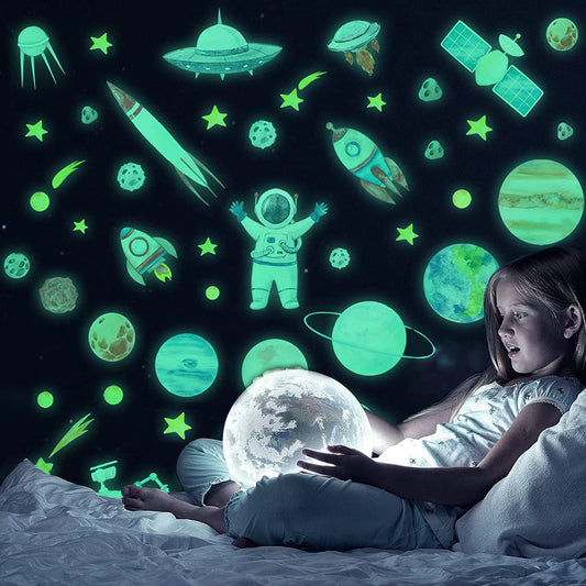 Pegatinas Luminosas de Pared 74 Piezas Que Brillan en la Oscuridad