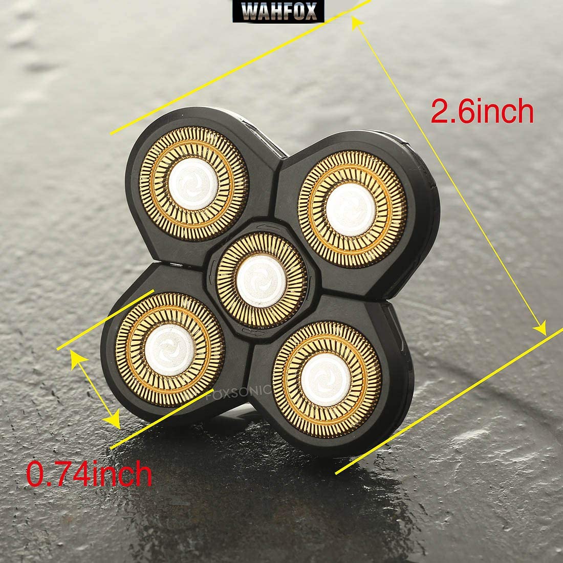 WAHFOX Cabezal de repuesto para afeitadora eléctrica Freedom Grooming 5 cuchillas de repuesto para afeitadora de 5 cabezales (dorado)