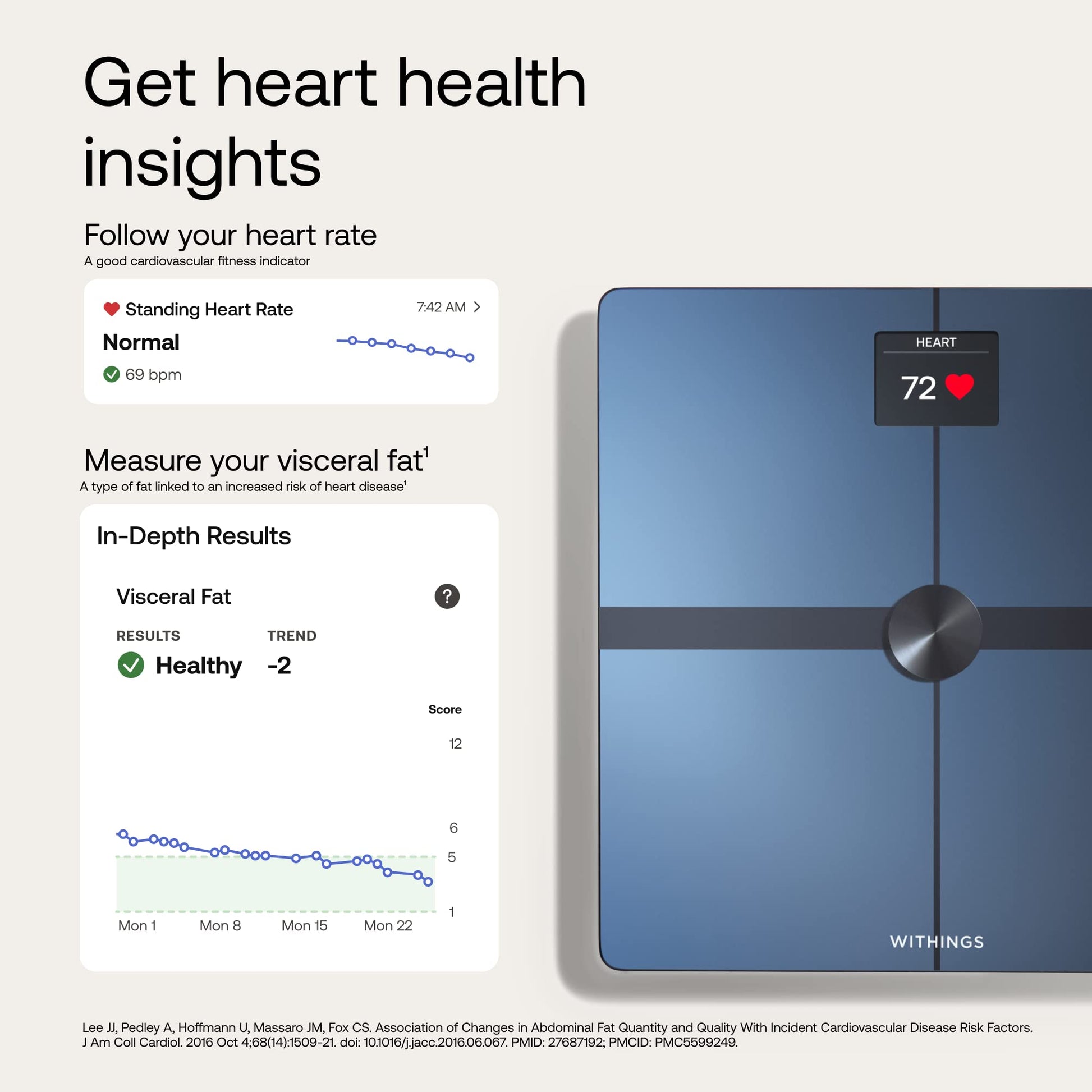 Báscula Inteligente WITHINGS Negro Compatible con Apple Health y Wi-Fi