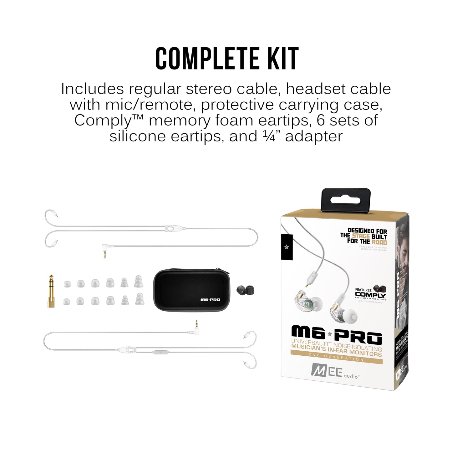 Auriculares de Monitor MEE audio M6 Pro Transparente Sonido Mejorado para Músicos