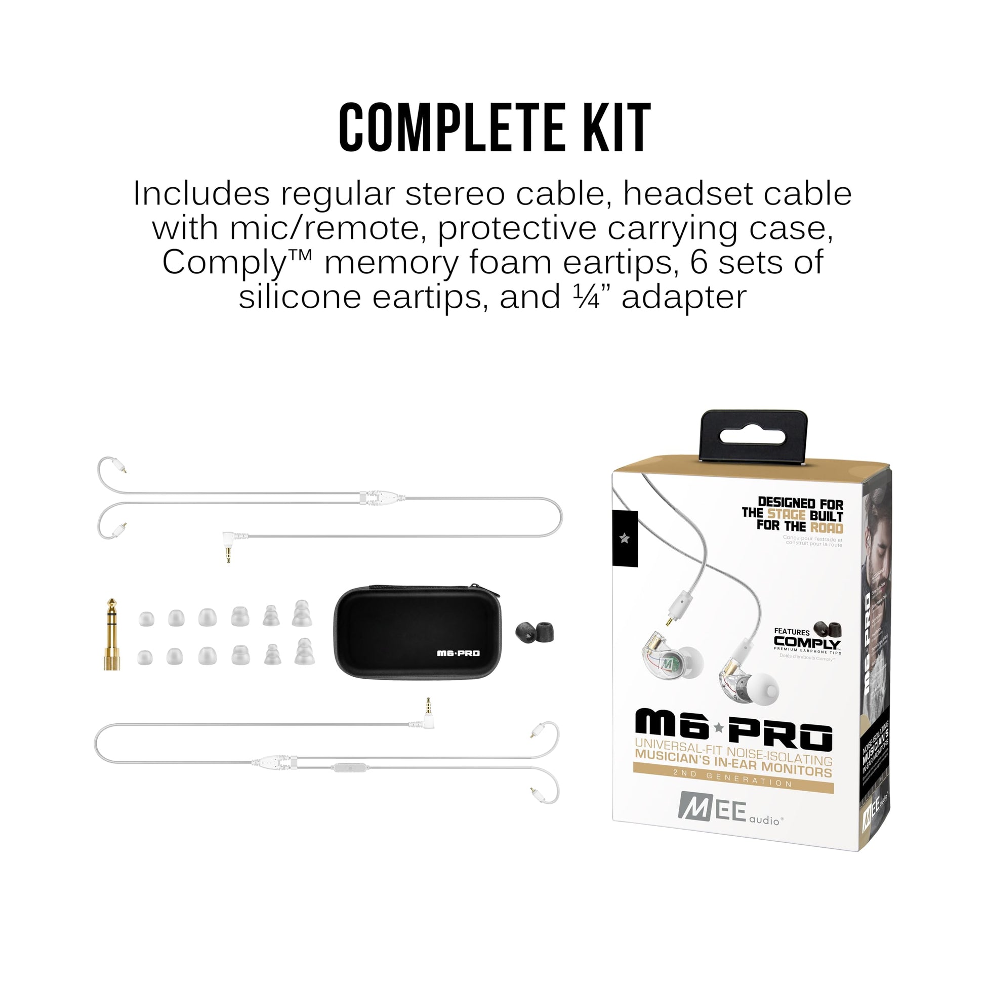 Auriculares de Monitor MEE audio M6 Pro Transparente Sonido Mejorado para Músicos