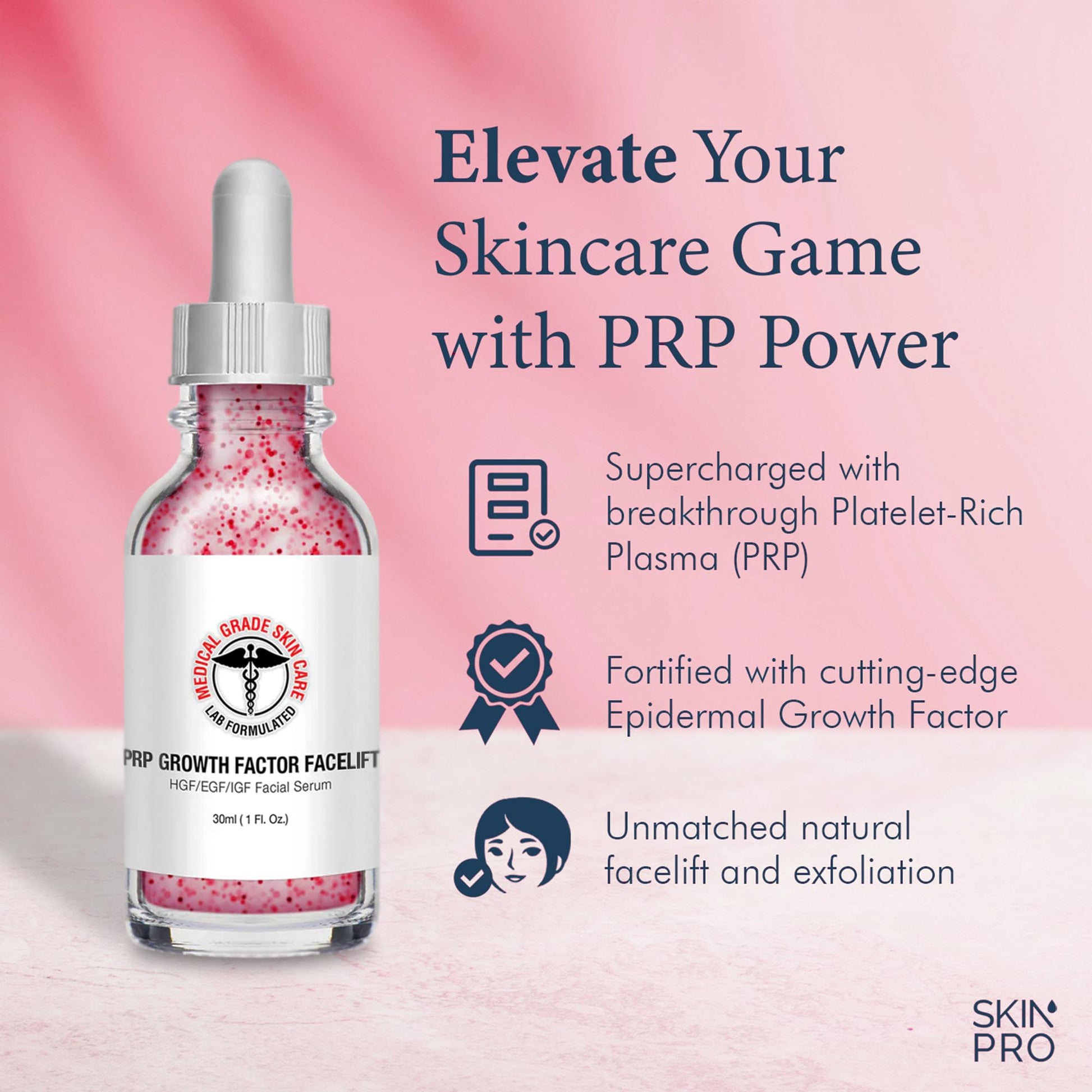 Skin Pro Skin Care - Suero facial de factor de crecimiento PRP, factor de crecimiento epidérmico, HGF, IGF, aceite facial de suero facial para arrugas, suero para cara, cuidado facial, suero para ojos, suero hidratante