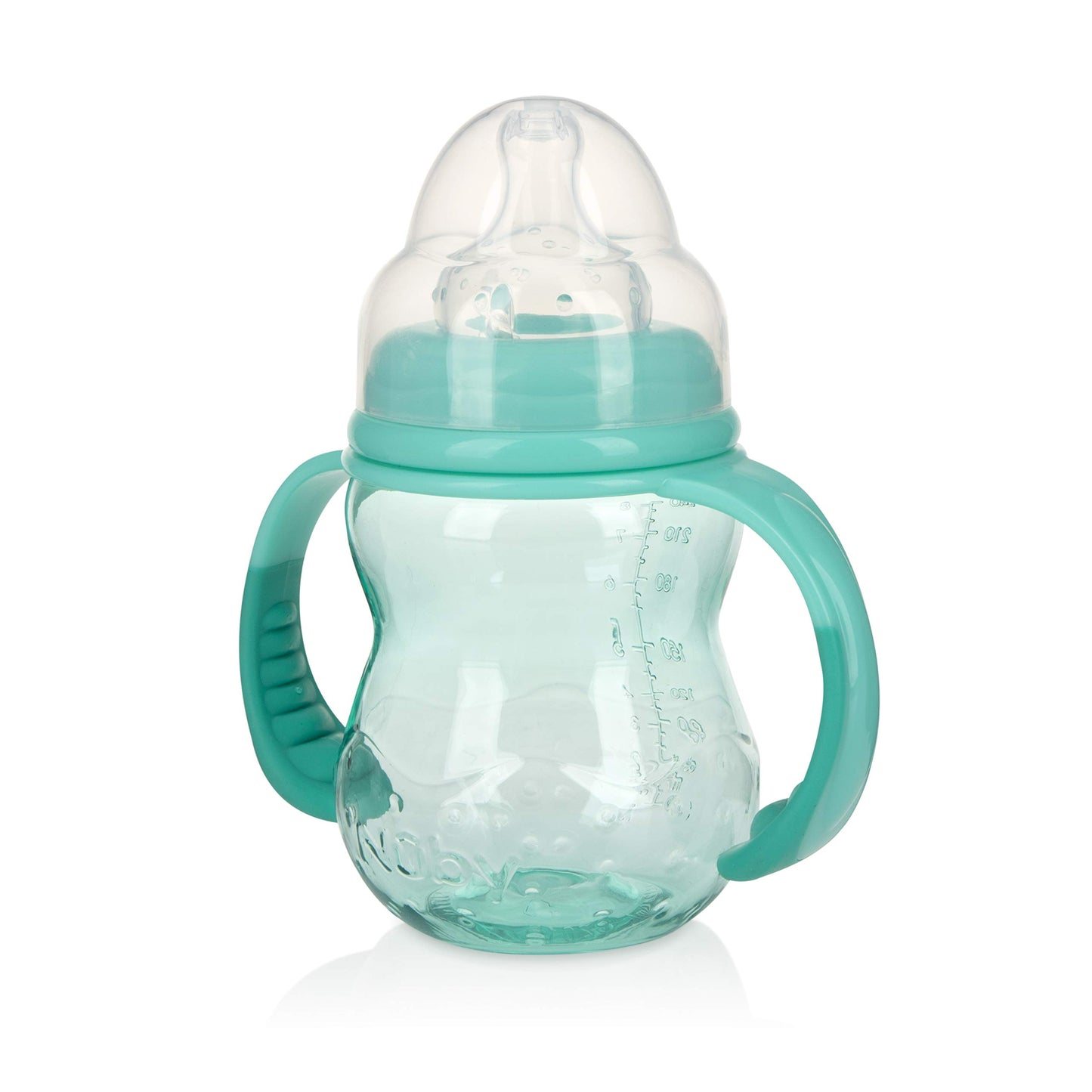 Botella de Cuello Ancho Nuby Multicolor sin Goteo de 3 Etapas para Niños
