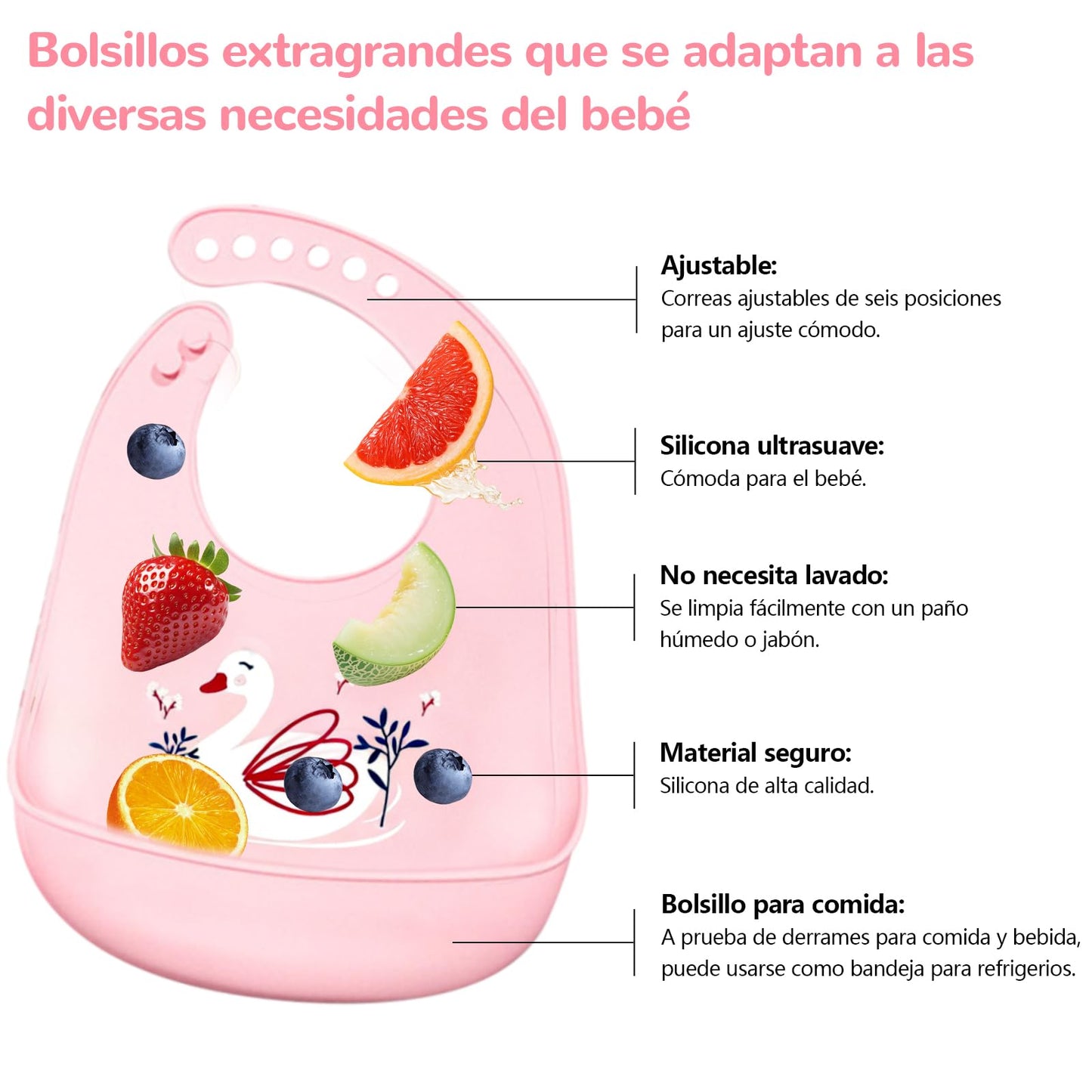 3pcs Baberos de Bebé para Niños,baberos de silicona, con Diferentes Dibujos Animados Estampados,Apto para bebés