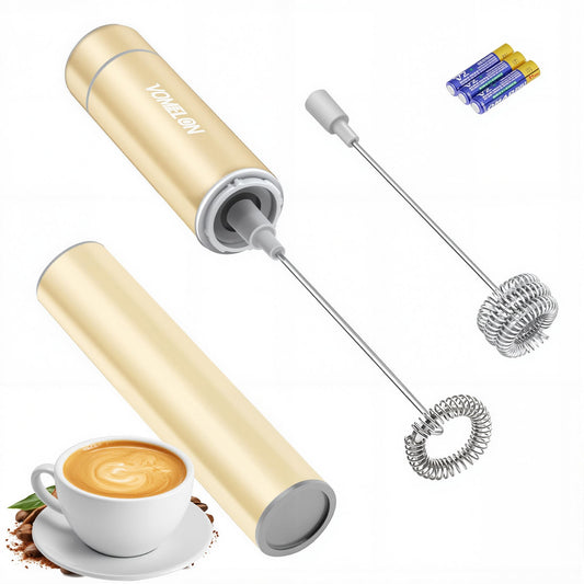 Espumador Eléctrico de Mano Acero Inoxidable 304 para Capuchino con Baterías Incluidas