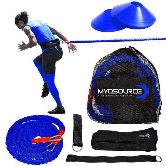 Cuerda de velocidad de aceleración, entrenamiento de resistencia multideportes, mejora la fuerza, potencia, agilidad, 3 tamaños de cinturón (S, M, L) disponible, comodidad, eficiencia, bandas cinéticas (cintura pequeña de 31 pulgadas o menos)