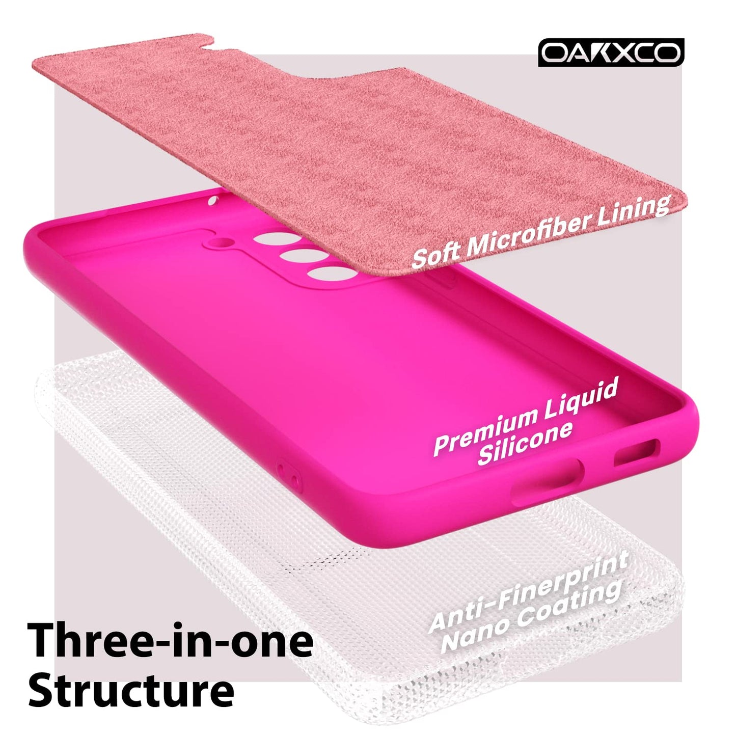 oakxco - Funda de silicona líquida para Samsung Galaxy S21 FE 5G, color sólido fluorescente, delgada, de goma suave, de TPU suave, lisa, mate de gel para mujeres y niñas, color rosa fucsia