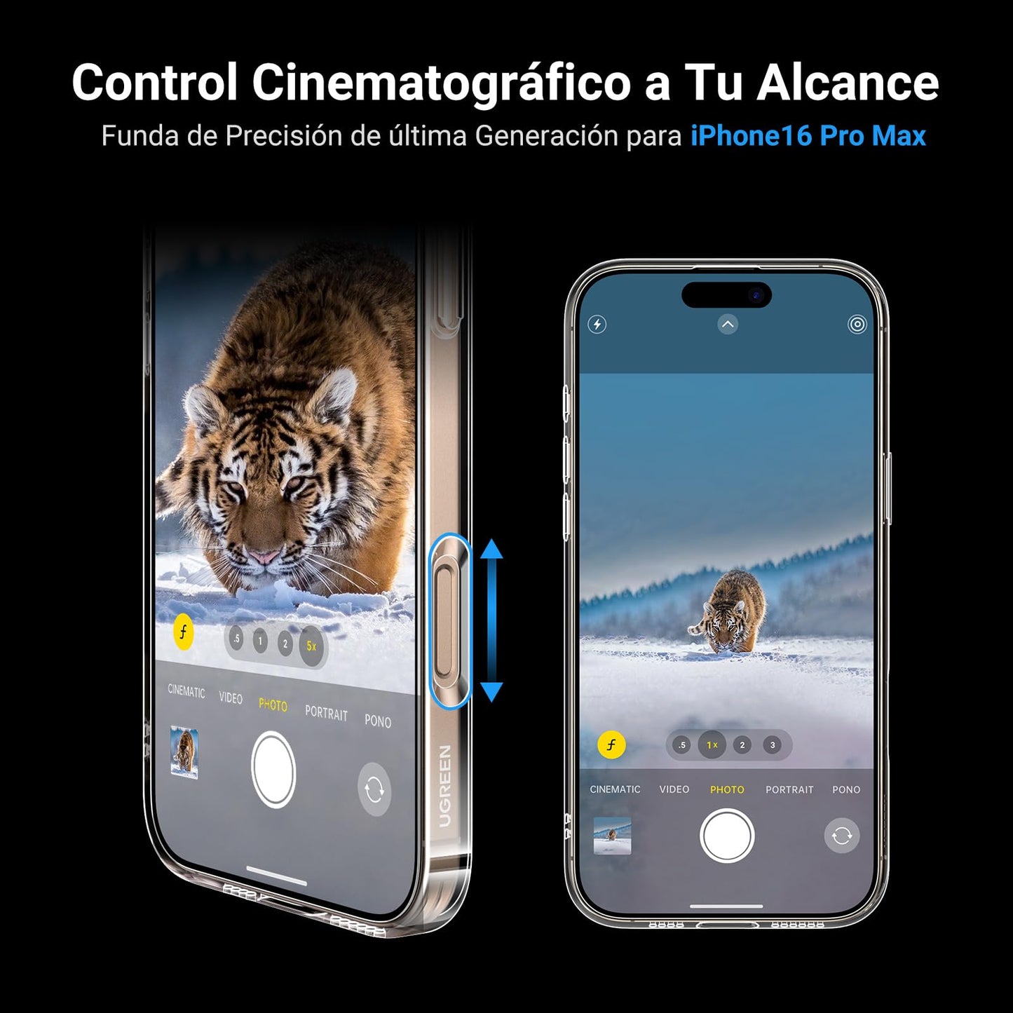 Funda iPhone 16 Pro MAX UGREEN Magnético Azul Anti-Amarillo con Protección de Lente y Caídas