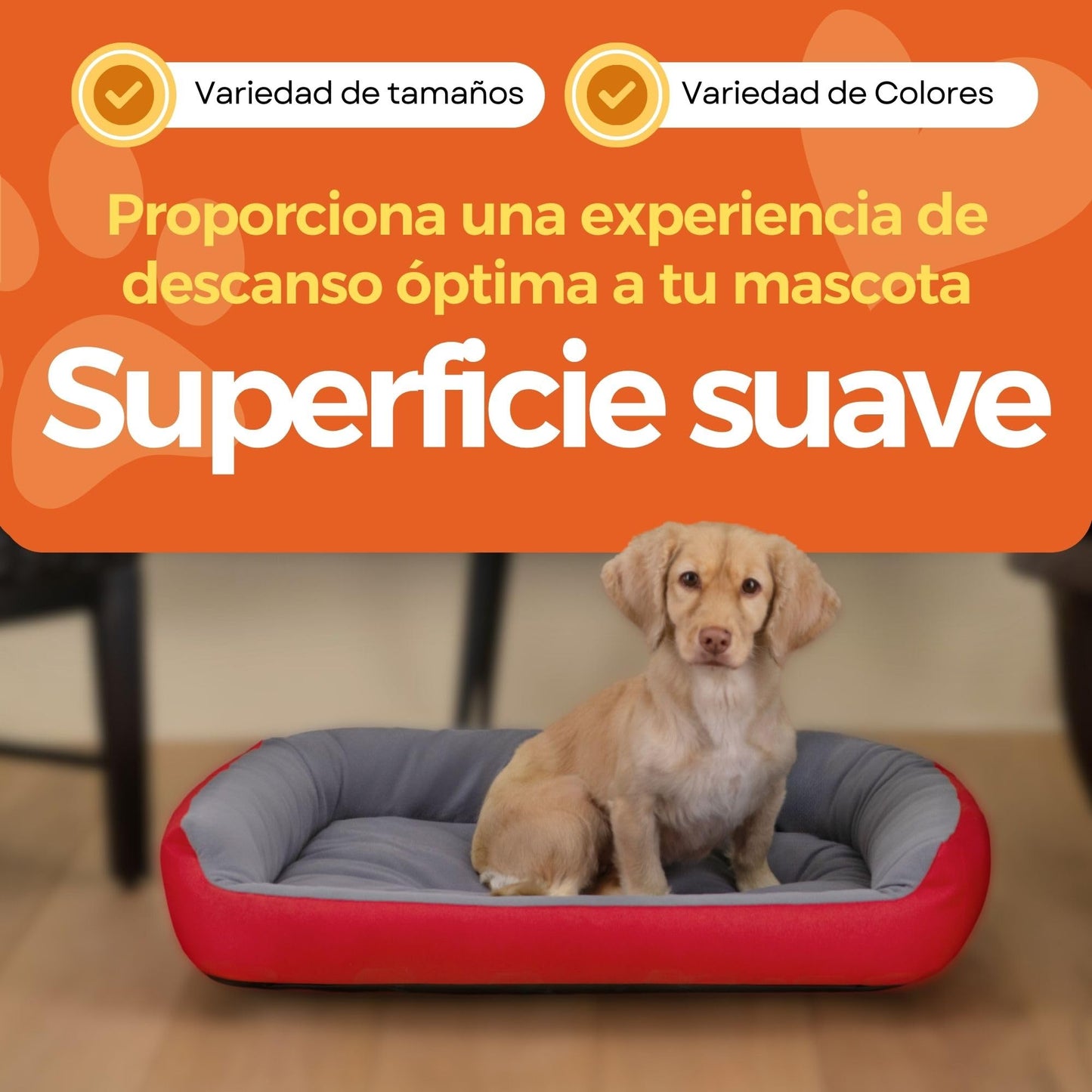 Cama para Perro PETS APPAREL HILLS Rojo Gris Resistente y Confortable con Relleno Suave