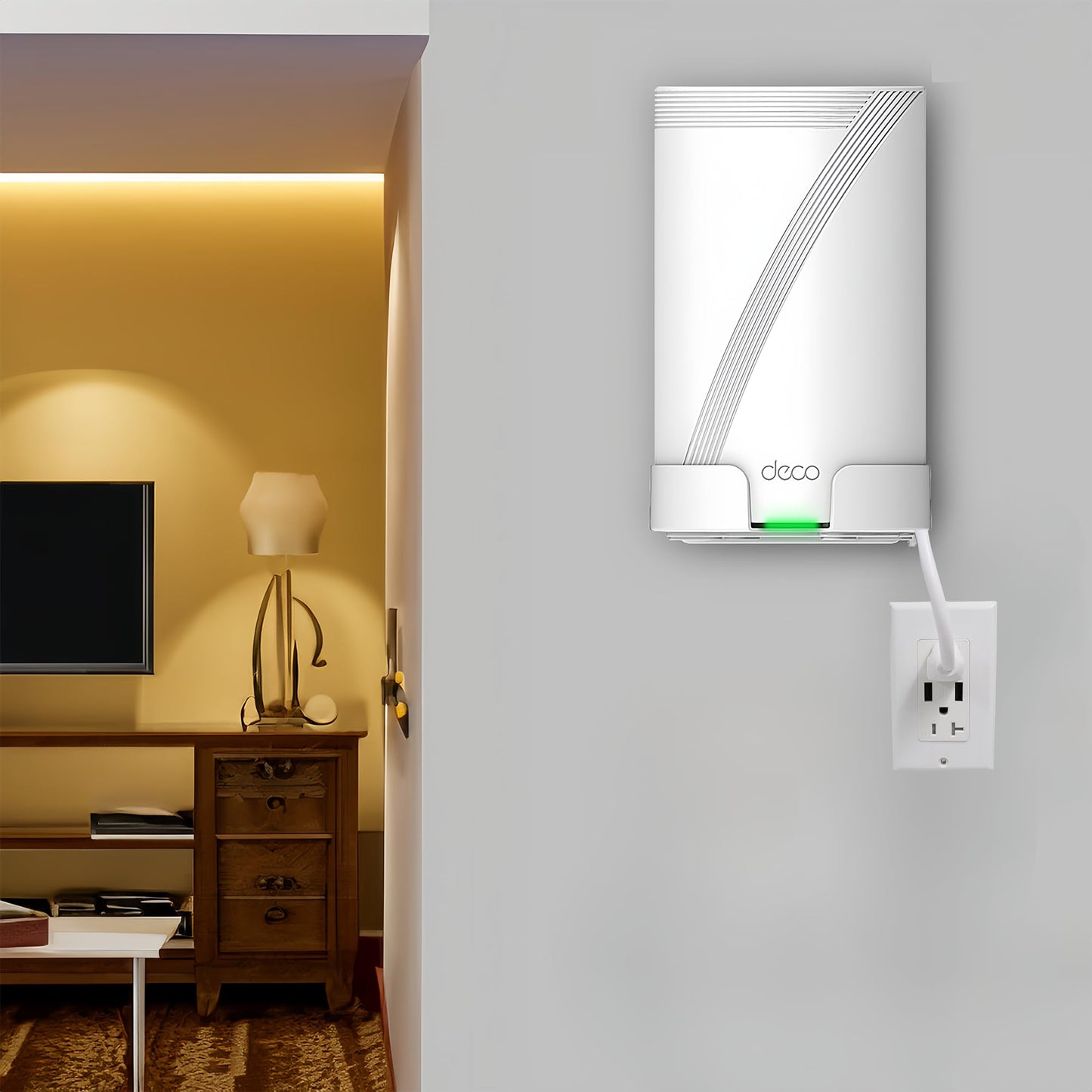 Bangcheer - Soporte de pared para TP-Link Deco BE75/BE85/BE95/BE17000/BE22000/BE33000 WiFi 7, soporte de aleación de aluminio para colgar en la pared (blanco, paquete de 2 unidades, blanco)