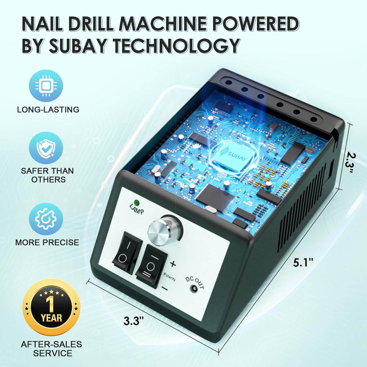 Juego de Taladro Eléctrico Profesional para Uñas Acrílicas y de Gel Negro