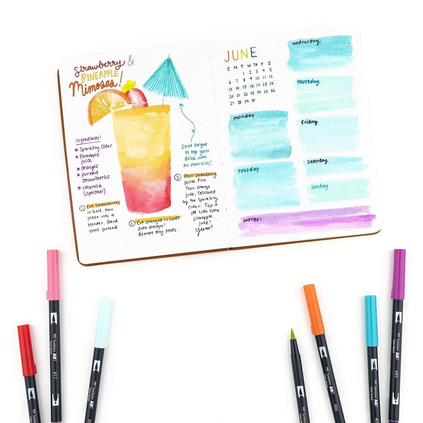 Marcadores Artísticos Doble Pincel Tombow Tropical Brillantes paquete de 10