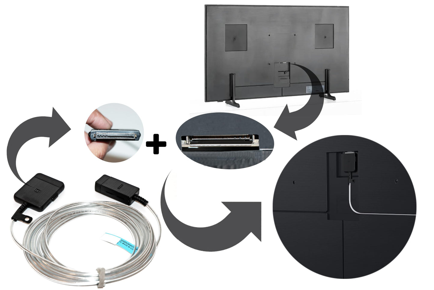 Cable de Conexión Invisible Tjweiqing BN39-02470A Compatible con Samsung The Frame QLED 4K Smart TV QN43-QN85LS03B